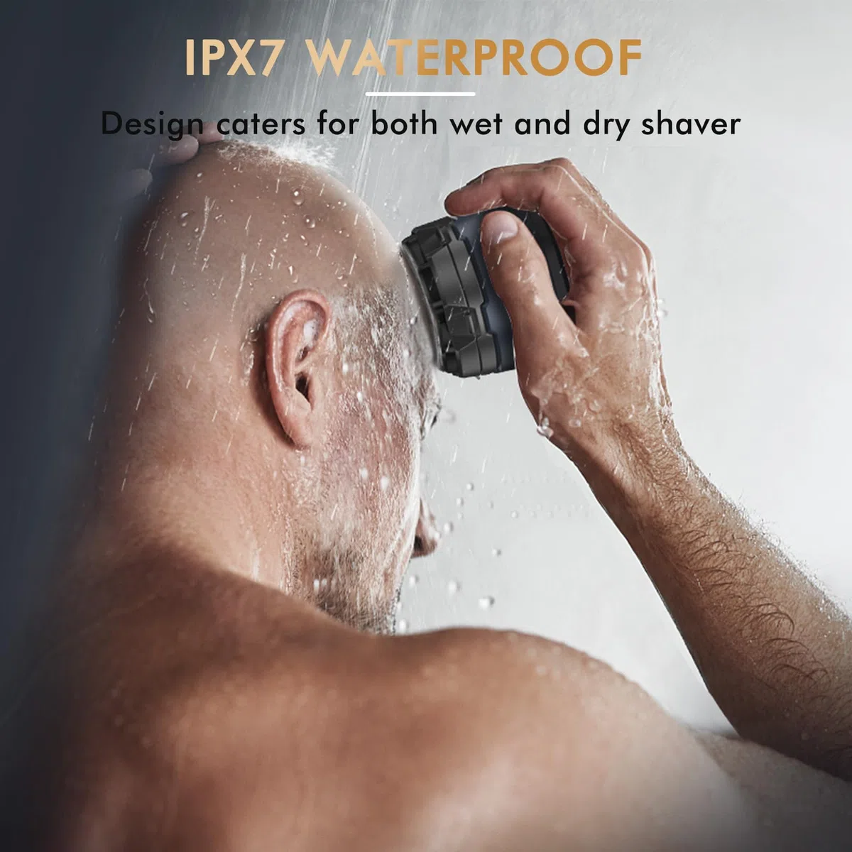 Glatzen Rasierer Herren elektrisch, Kibiy Kopfrasierer für Glatze, IPX7 Wasserdichter Kopfrasierer für Glatze, LED-Anzeige & Typ-C Ladung, Head Shavers, 6D Magnetischer Kopf, Blaugrau