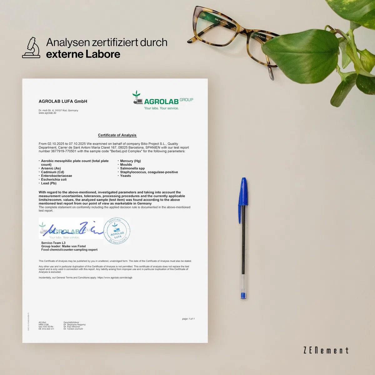 BerbeLipid Complex – mit Berberin aus Berberis aristata und Rotschimmelreis mit Monacolin K, Coenzym Q10, Policosanol, Astaxanthin, Aktivem Folat und Vitamin B1 – Zenement