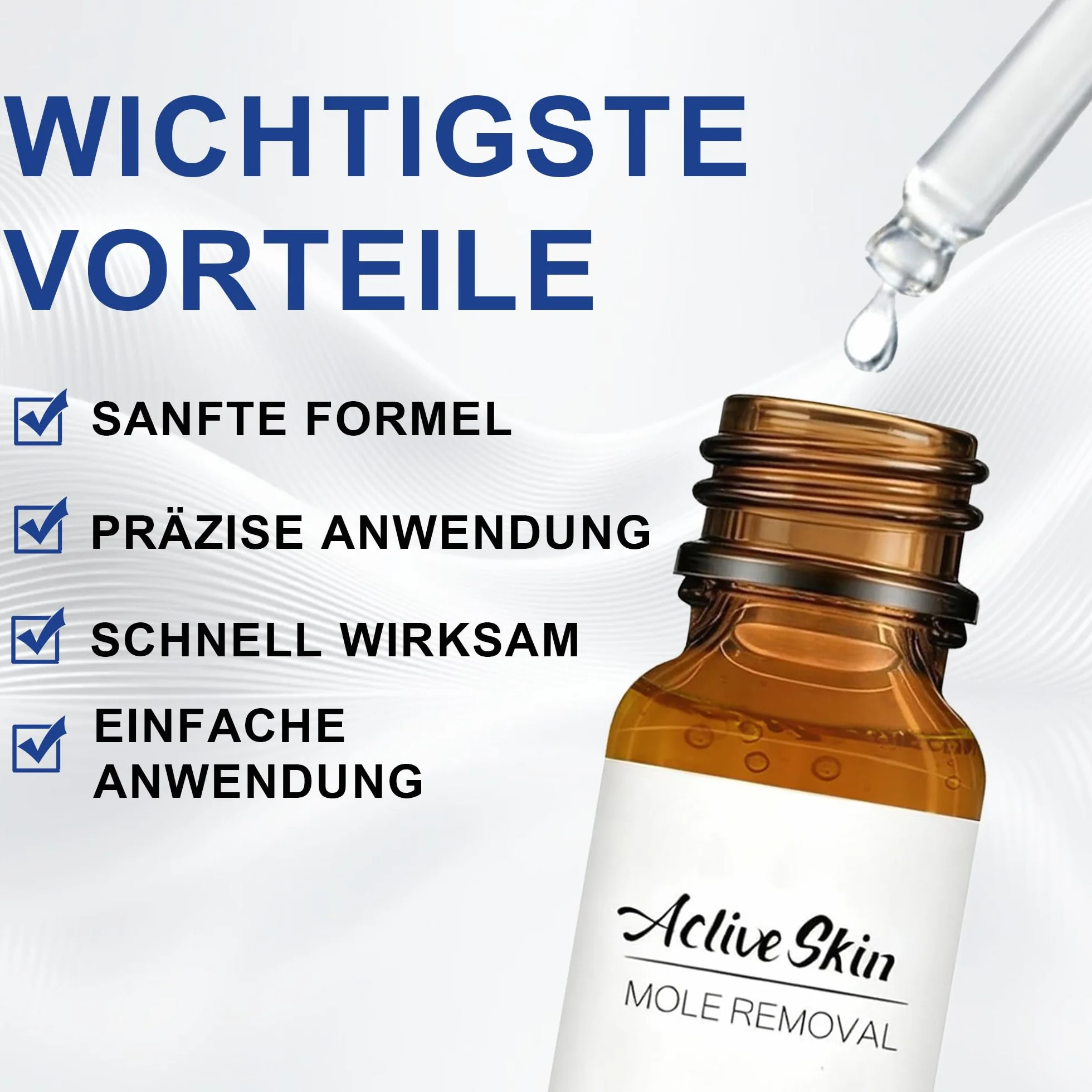 Sanfte Warzenentfernung für Gesicht & Körper - Schnell wirkendes Serum mit Präzisionstropfer, Sanfte Formel für sensible Haut, Reisegröße (10ml)