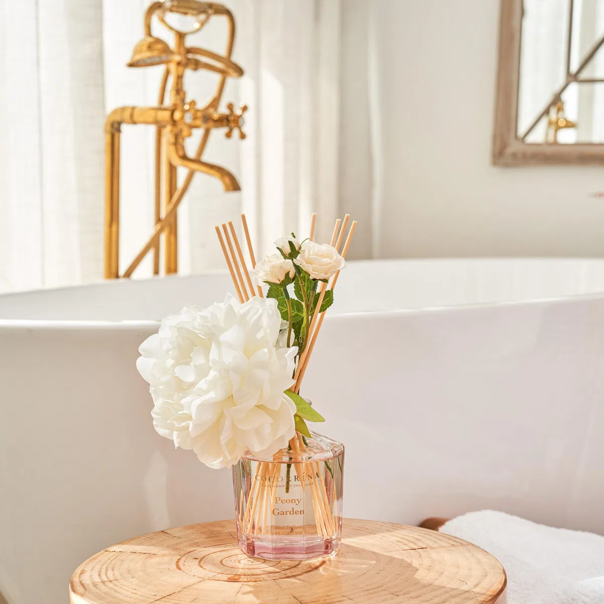 Cocorrína Blume Raumduft mit 8 Duftstäbchen 250ml- Pfingstrose Garten, Natürlich, Langanhaltend, Reed Diffuser für Haus Schlafzimmer Büro Badezimmer Regal Dekor (Master-Kollektion