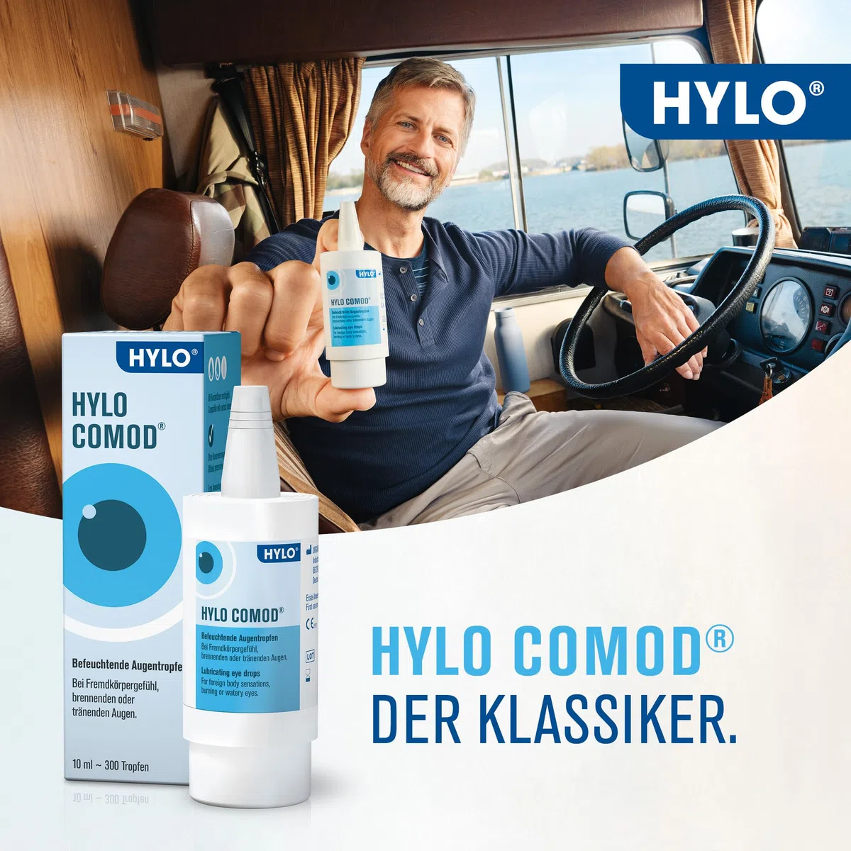 HYLO EYE CARE COMOD Augentropfen bei trockenen mit Hyaluronsäure Doppelpackung, Transparent, 20 ml