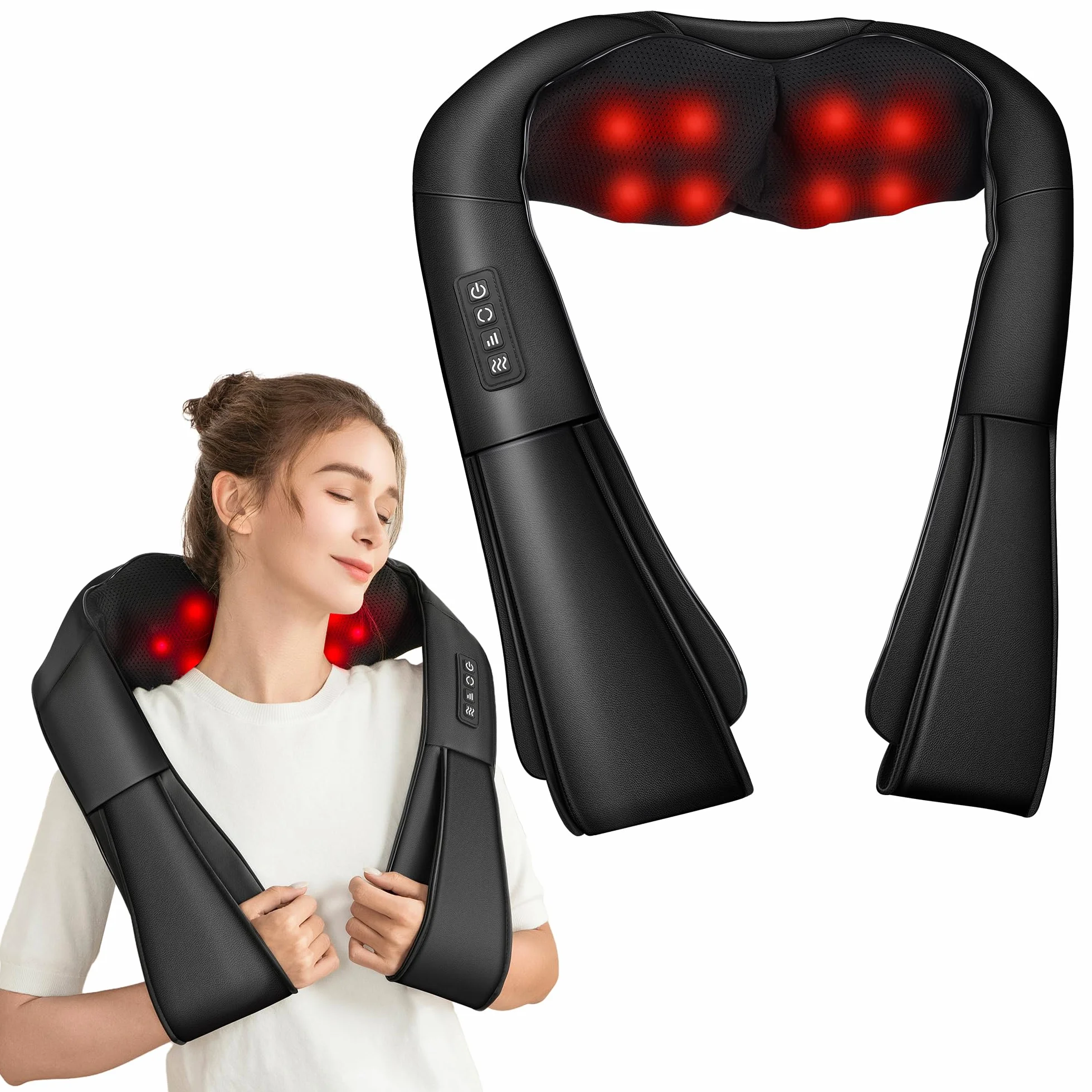 Massagegerät, Nackenmassagegerät mit Wärme 3D-Massage, Schulter Massagegerät für Nacken, Rücken, Beine, Geschenke für Frauen und Männer