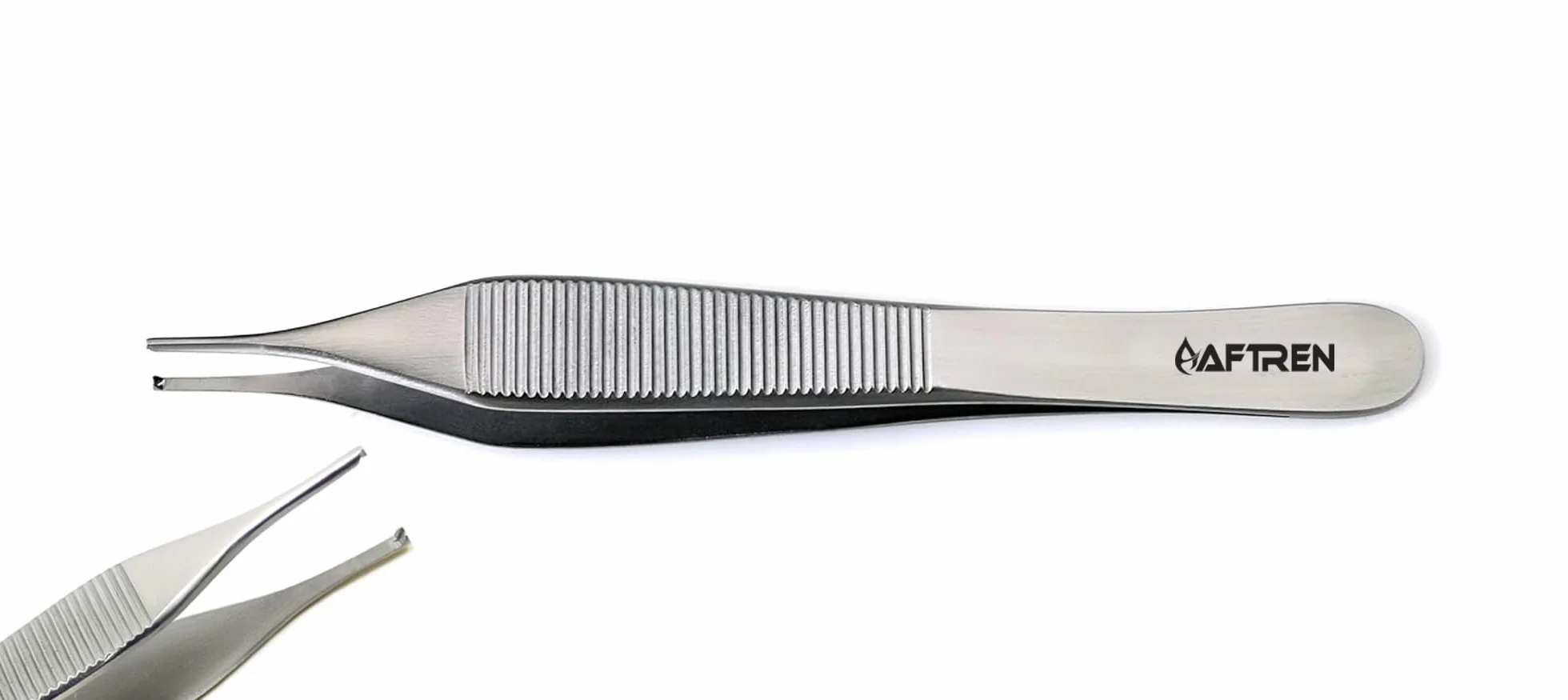Erste-Hilfe-Pinzette Adson Kocher, 1 x 2 Zähne, Kiefer, medizinische Pflege, operative Präparierpinzette, scharfe Spitzen, J2, Edelstahl, Krankenhausbedarf, Heimklinik, Silber, 5,5 Zoll