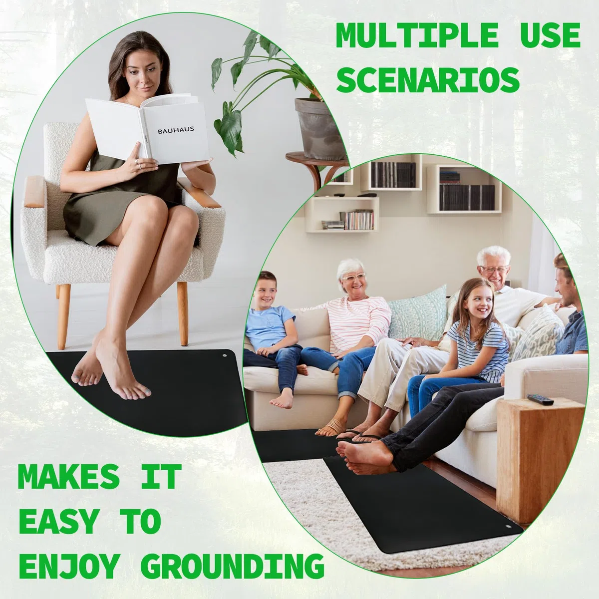 Erdungsmatte mit EU Kabel, Grounding Mat for Earthing, Erdungsmatten-Set für Besseren Schlaf, Grounding Pad (35 * 76cm)