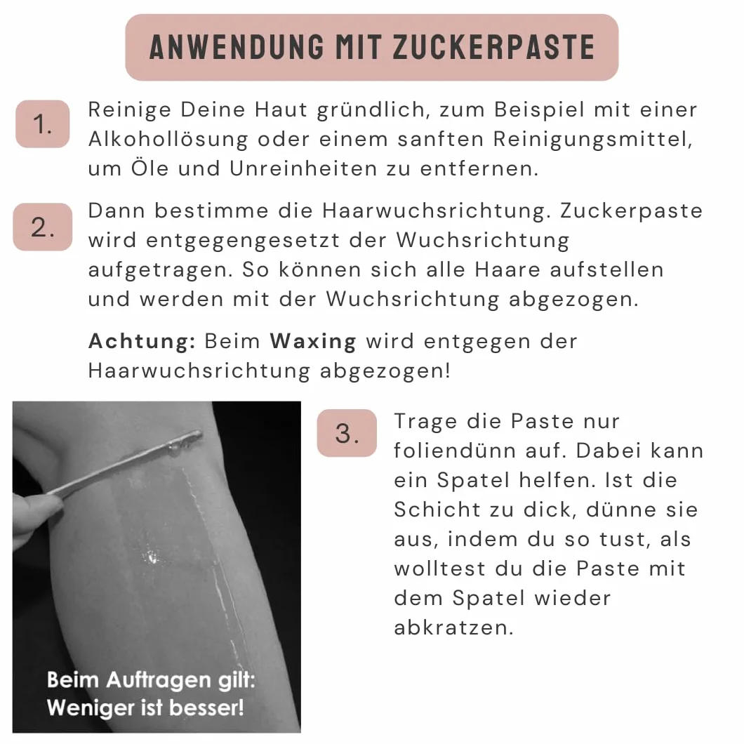 Sugaring Zuckerpaste | 100% Vegan Natur | sanfte, schmerzarme Haarentfernung | 1 Dose Zuckerwachs | seidig glatte Haut bis zu 4 Wochen | für Männer und Frauen (500g Extra Soft)