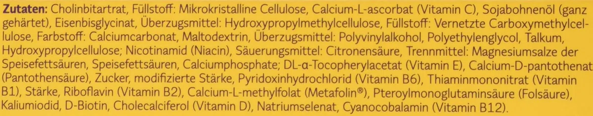 Femibion 1 Frühschwangerschaft, Tägliches Nahrungsergänzungsmittel für SSW 1-12, mit Cholin, Folsäure, Metafolin, 4-Wochen-Pack, 28 Stück