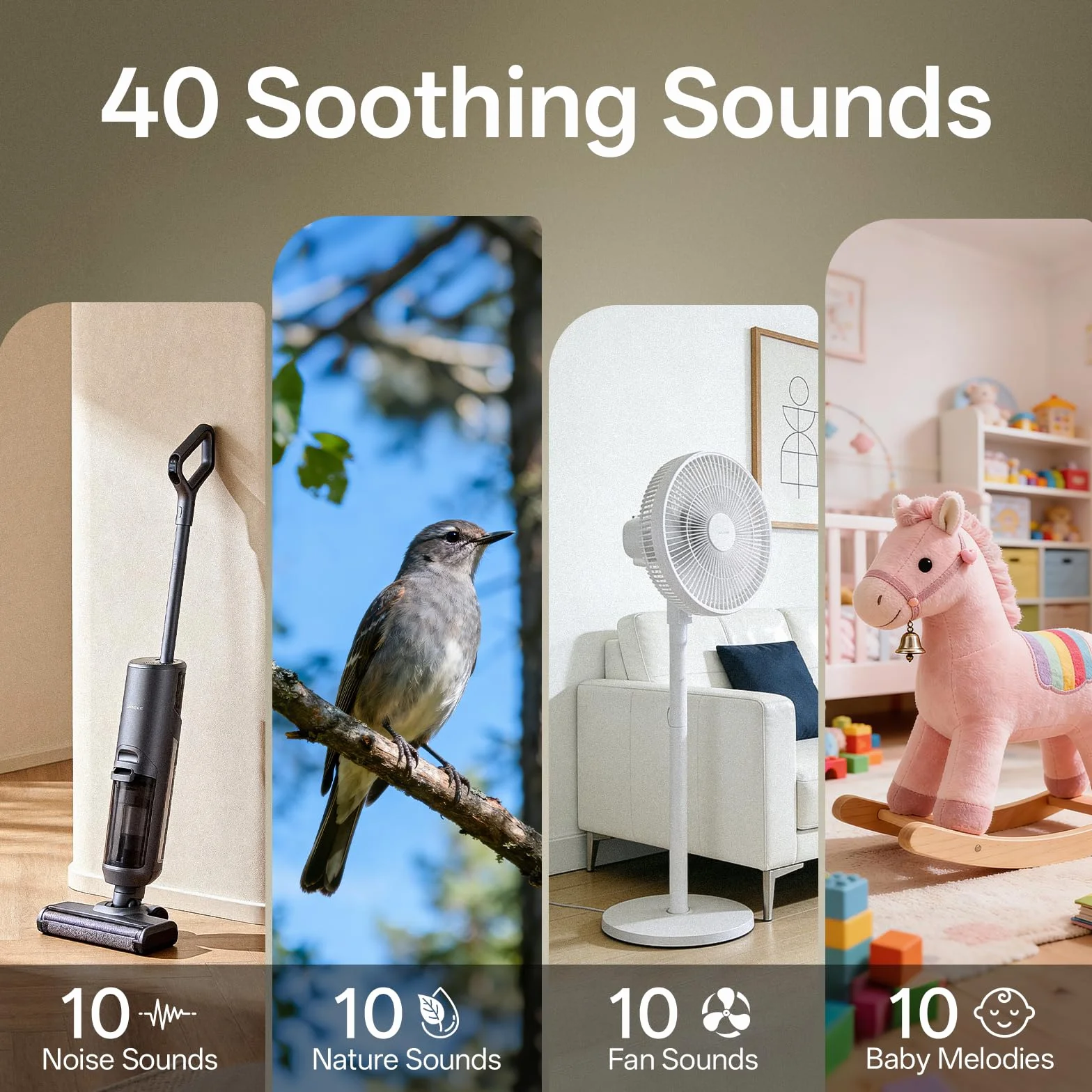 Hotmoon White Noise Machine, Einschlafhilfe Babys Erwachsene mit 40 Klänge, Weißes Rauschen Sound Machine USB mit 8 Farben Nachtlicht, Timer