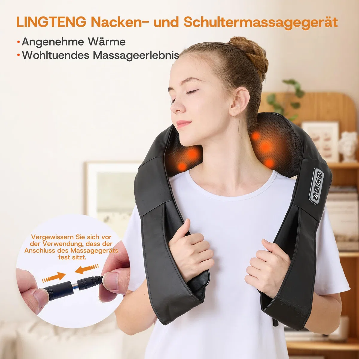 LAOBEN Massagegerät von tiefem Gewebe Shiatsu Nackenmassagegerät mit Thermostatfunktion Elektrisch Massagegeräte für Nacken Schulter Rücken Muskel Schmerzlinderung zu Hause Büro und Auto