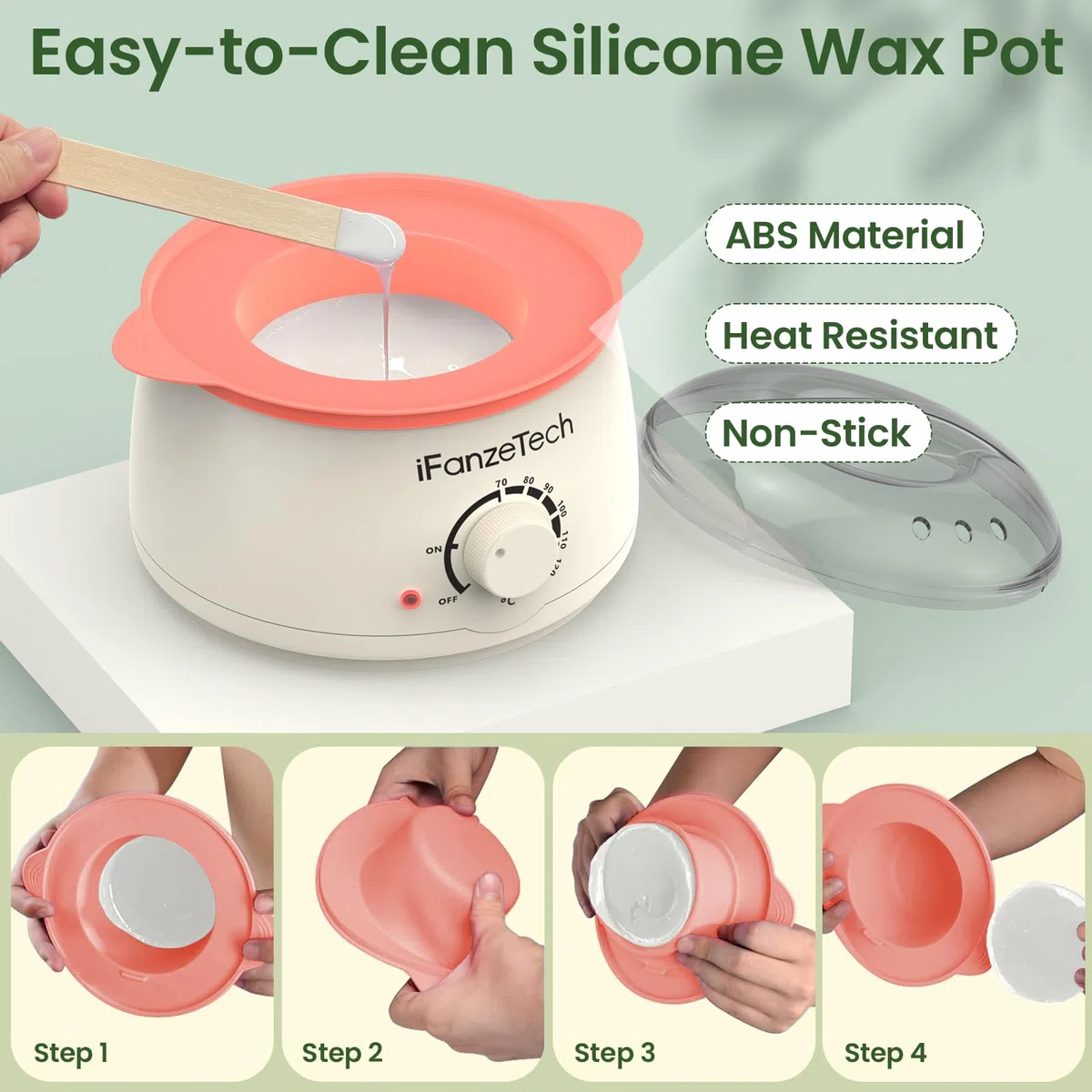 Waxing Set Wachs Haarentfernung Frauen Männer: Warmwachs Haarentfernung - Wachswärmer Gerät mit Silikon Schale, 5 Packungen Wachsperlen für Gesicht, Intimbereich, Körper, Wachswärmer set für Zuhause