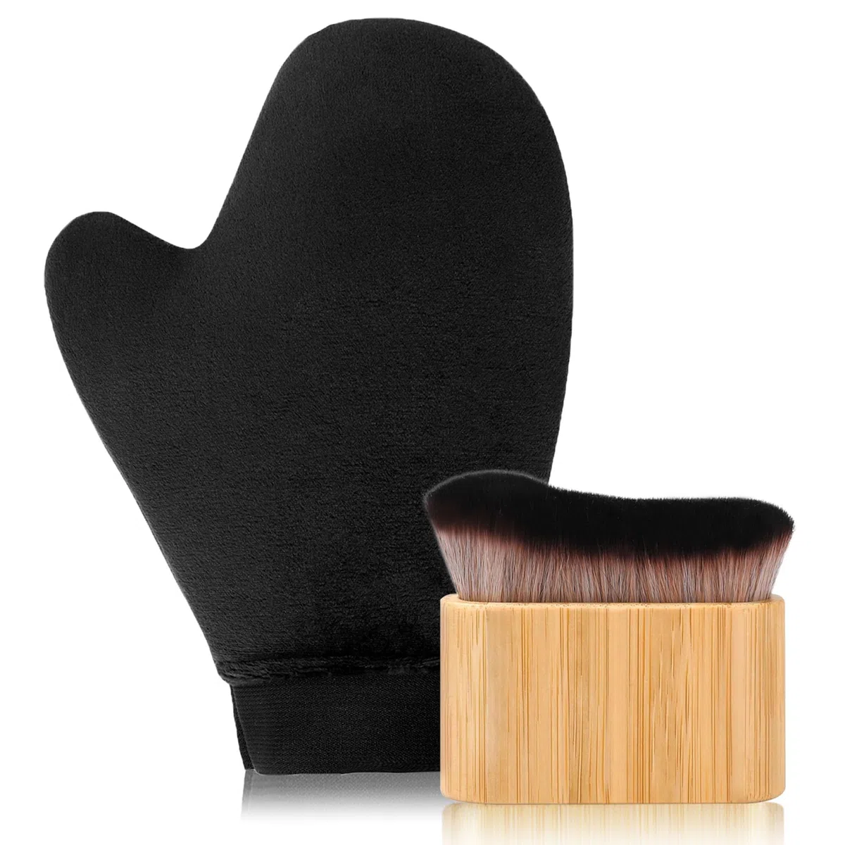 2-in-1 Bräunungshandschuhe, Selbstbräuner-Handschuh, Applikator, Selbstbräuner-Handschuh und Bürste, Bräunungshandschuhe für Selbstbräuner, Applikator-Set, Selbstbräunerpinsel, Selbstbräunungs-Set für