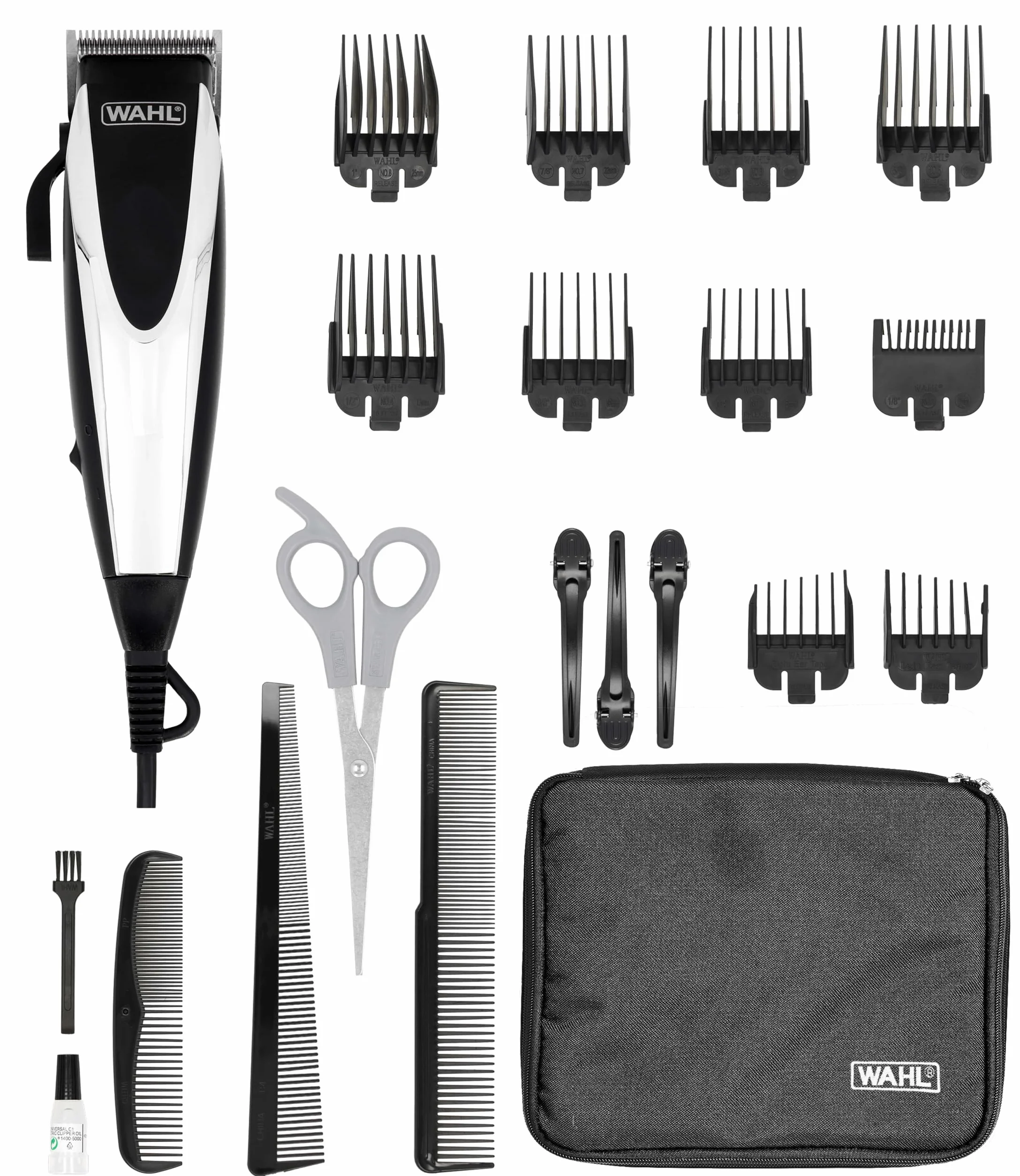Wahl Home Pro Haarschneider, komplettes Haarschneide-Set, Herren-Haarschneider mit Kabel, Haarschneider für Männer, DIY-Haarschnitte, Haarschneiden zu Hause, Herren-Kopfrasierer