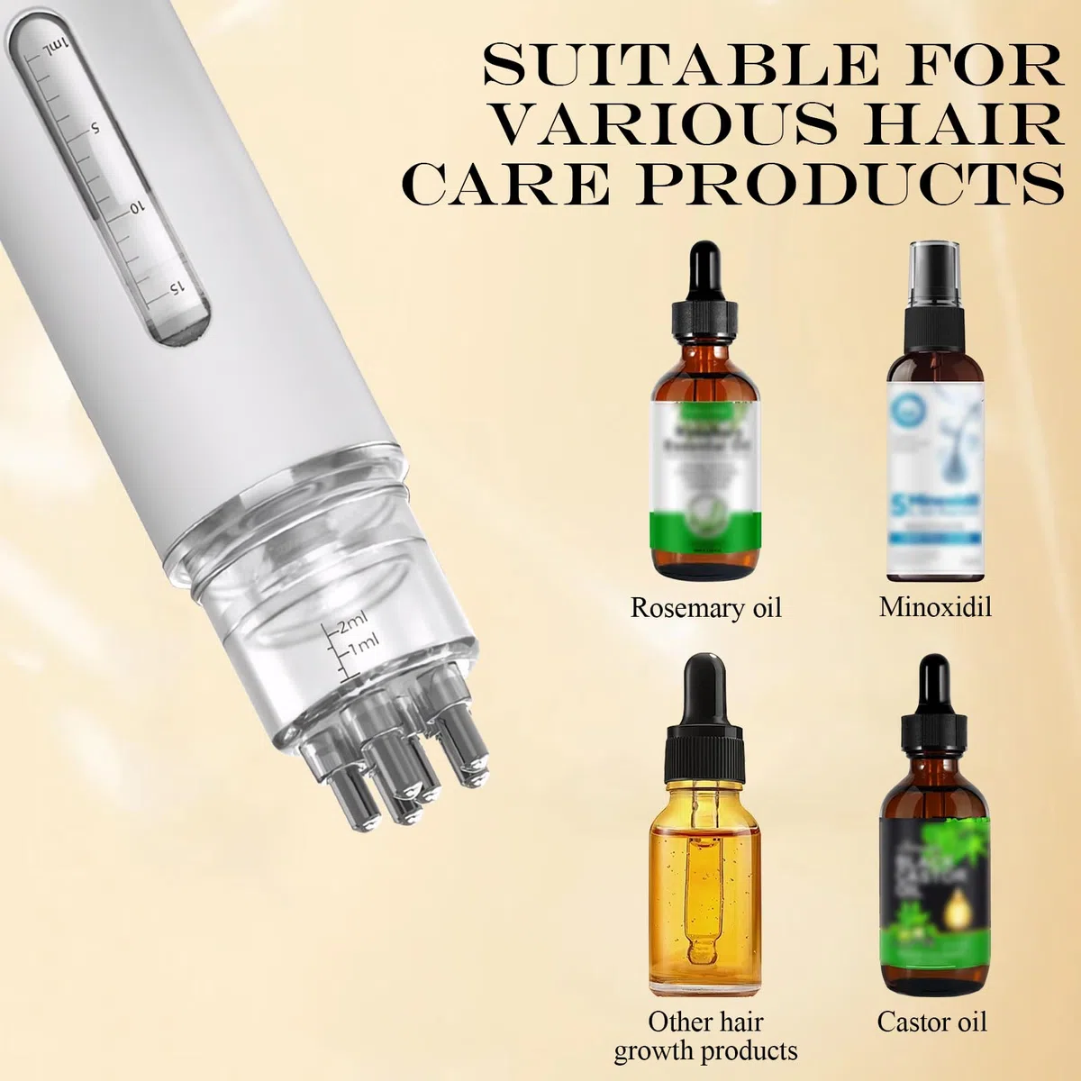 Haaröl Applikator,Scalp Applicator 2-in-1 Haarpflege,öl Applikator Haare Wasserdicht & Leicht Reinigbar,Kopfhaut Applikator Flasche für Minoxidil & ätherische öle,für Haarbehandlung