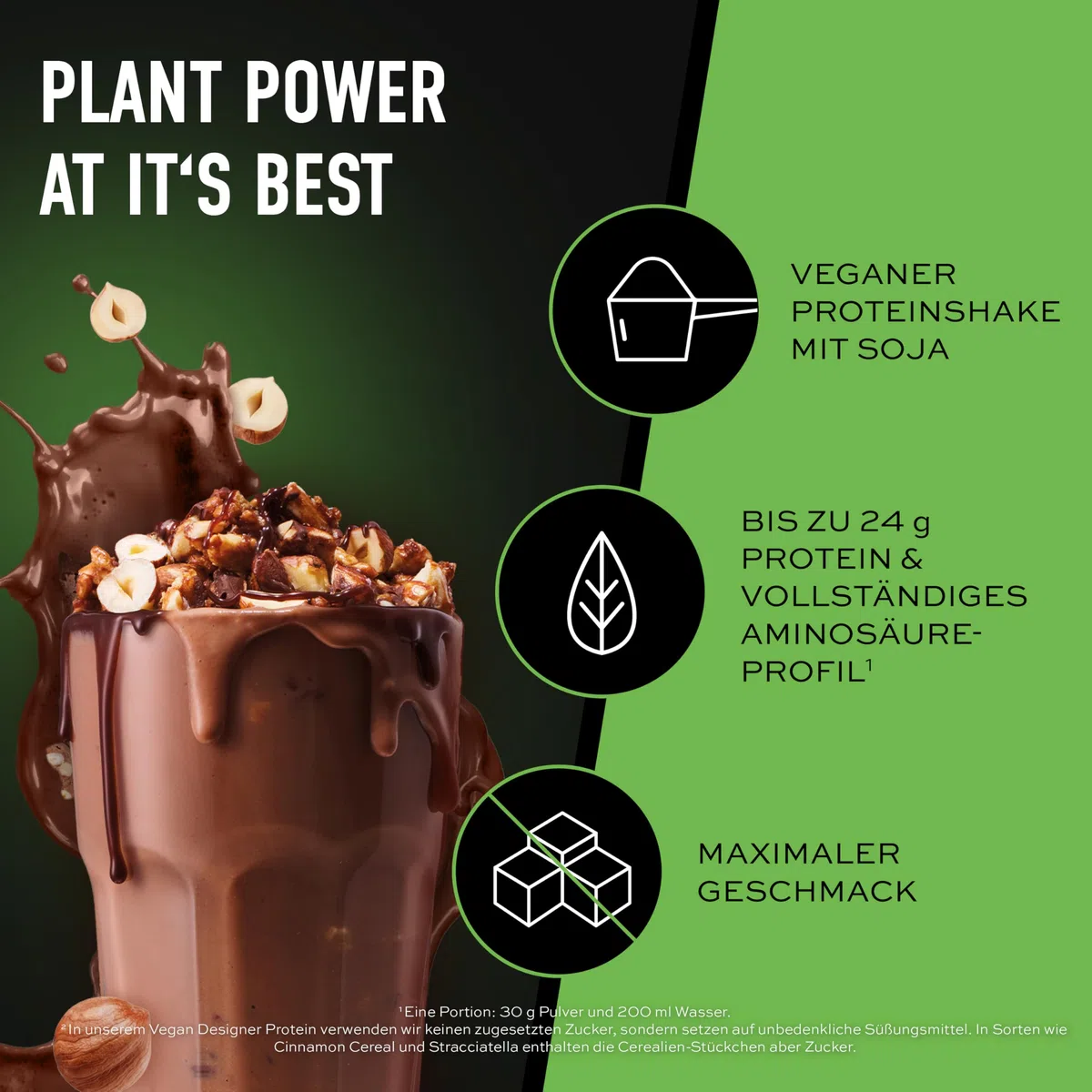 ESN Vegan Designer Proteinpulver, Hazelnut Nougat, 900 g, cremige Konsistenz - made in Germany