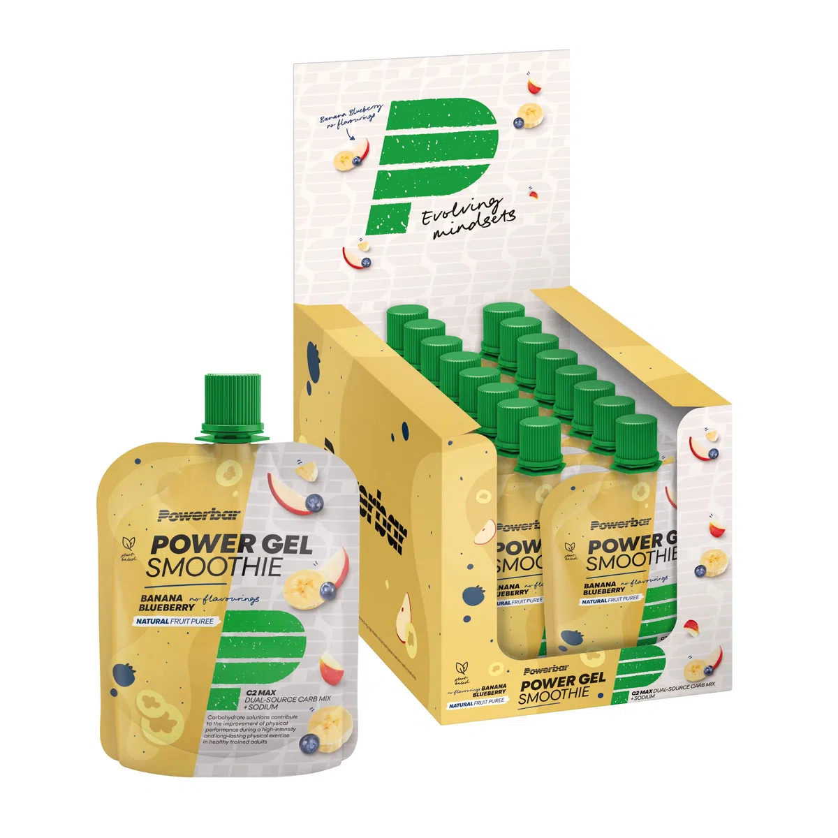 PowerBar - PowerGel Smoothie - Banana Blueberry - 16x90g - veganer Energie Smoothie - Magnesium, Natrium&Maltodextrin