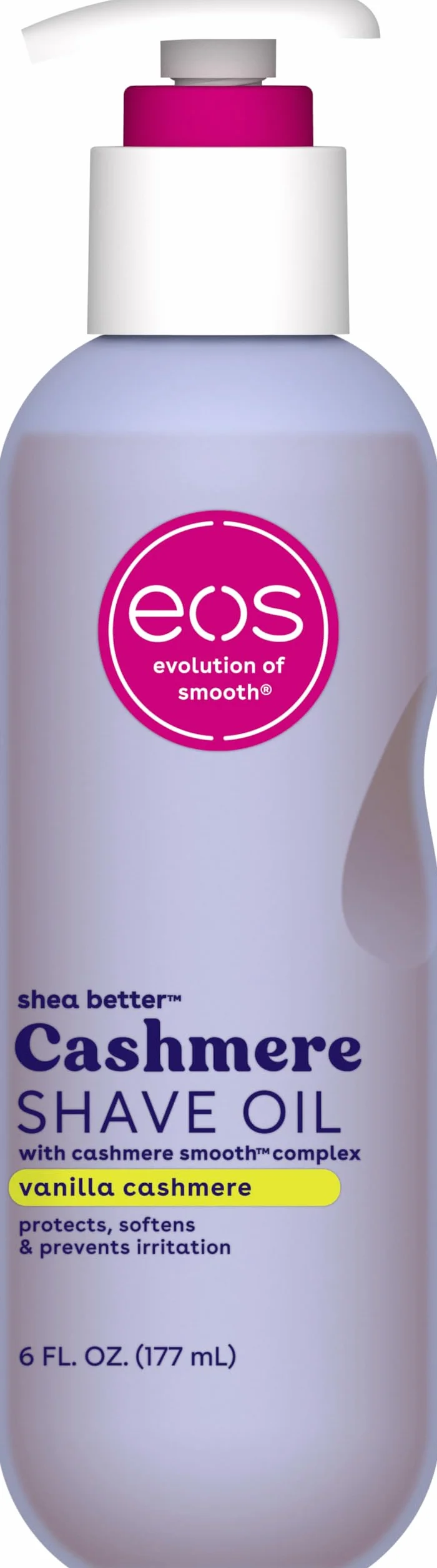 eos Cashmere Skin Collection Shave Oil Vanilla Cashmere Scented, Entire Bikini Area-Approved, 6 fl oz