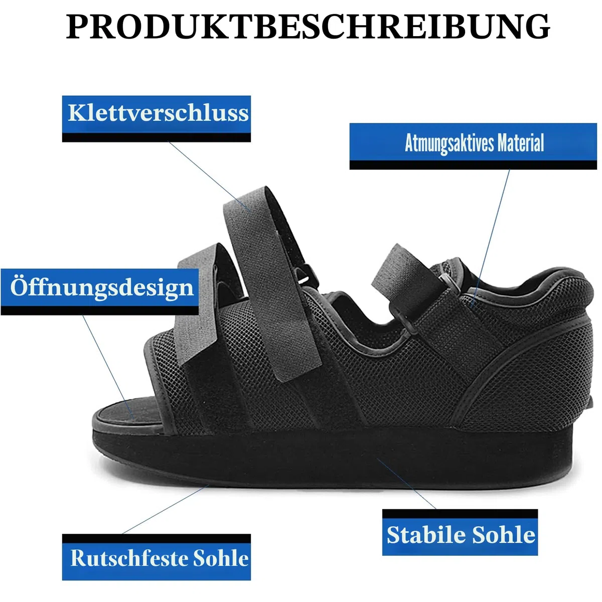 Postoperative Schuhe für gebrochenen Fuß Medizinische Walking Schuh Cast Foot Brace für Fußchirurgie Heilung Schuh für Post Chirurgie Fraktur oder Geschwür für Männer und Frauen (XL)