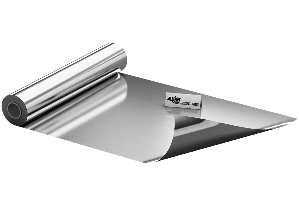 Alujet Aluminiumfolie 0,05 mm x 1000 mm x 25 Meter Reinaluminiumfolie Sauna Dampfsperre