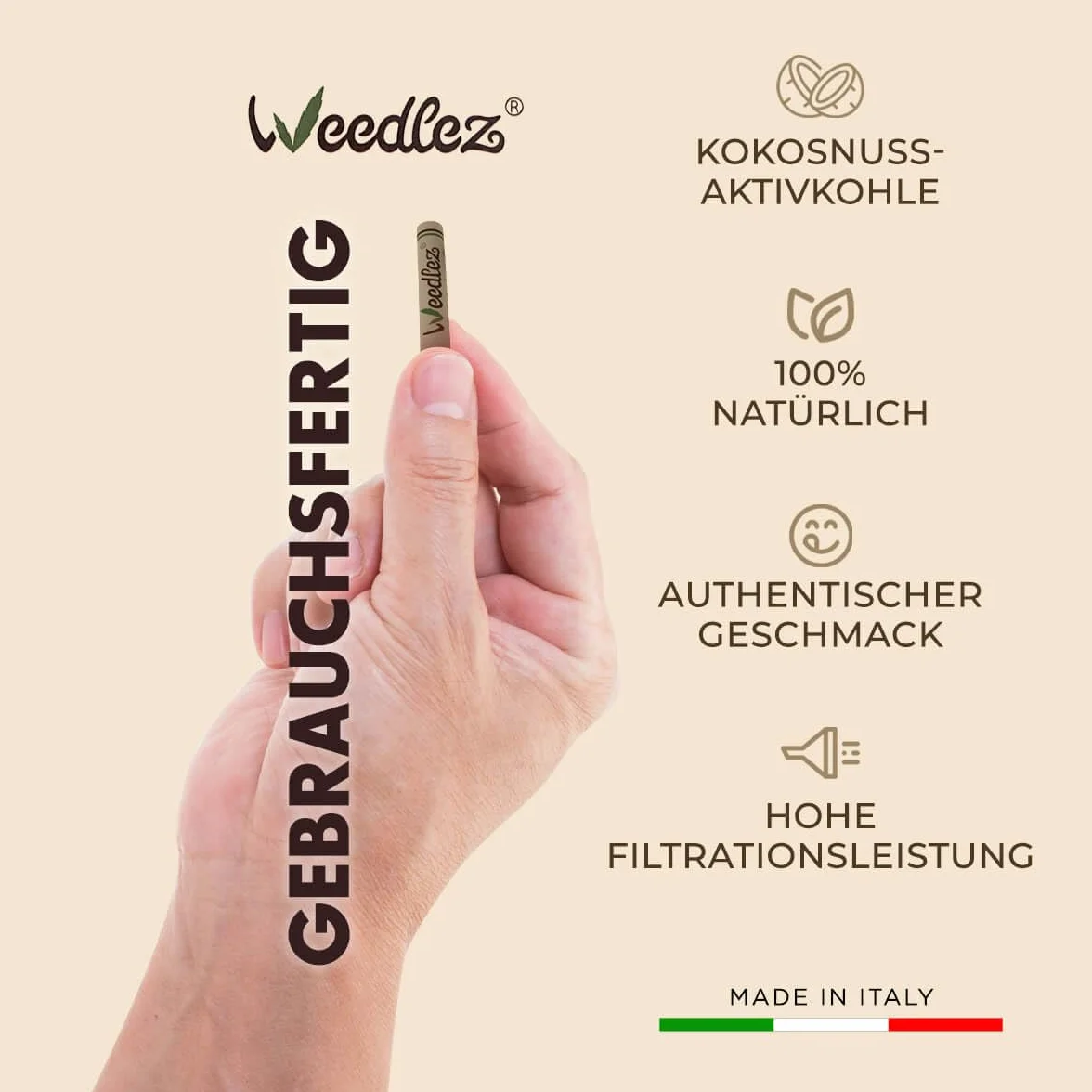 Mister Canapa, Aktivkohlefilter und natürliche Zellulose, 250 Stück, Durchmesser 5 mm