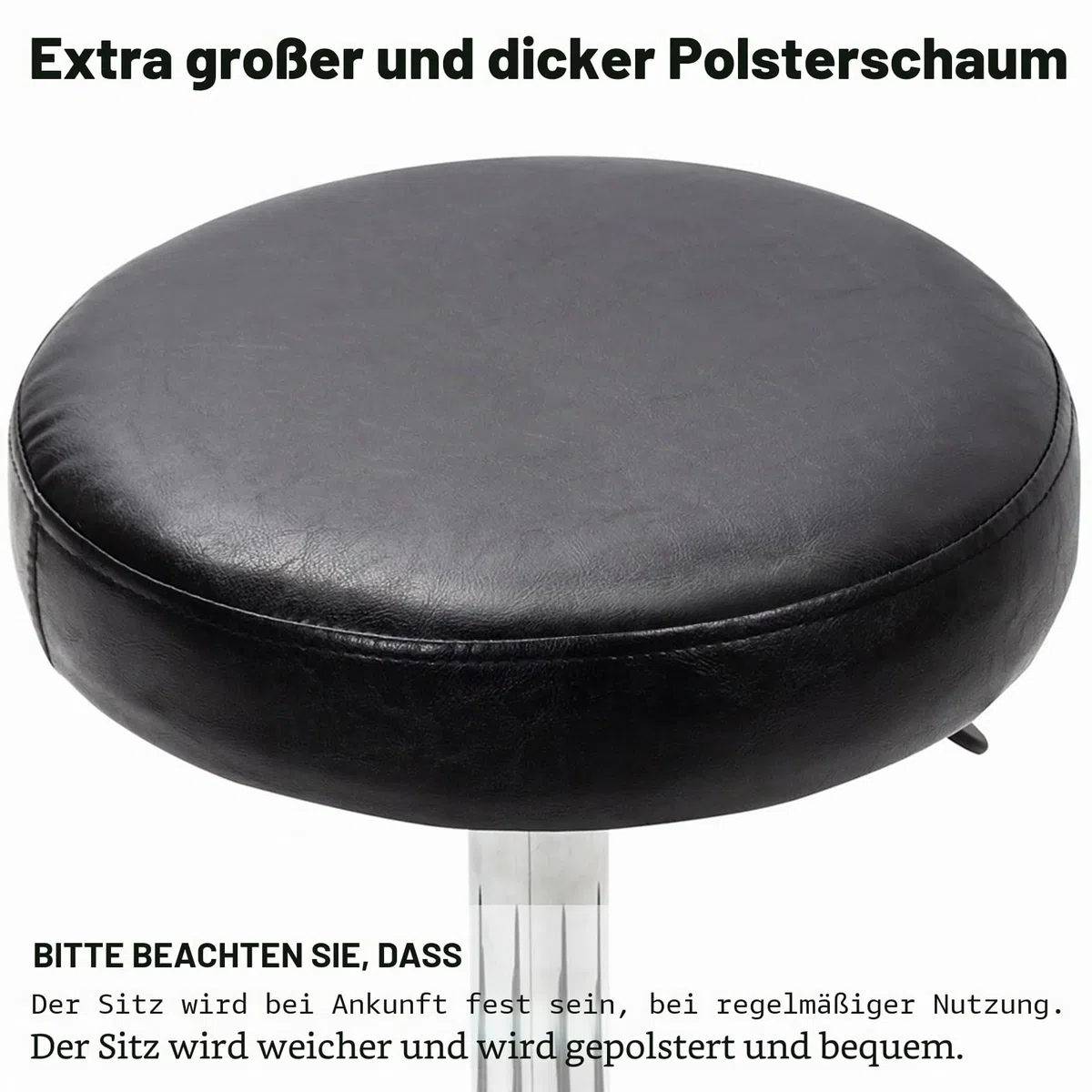 Display4top Schwarz Einstellbare Rollkissen Tattoo Massage Hydraulische Salon Hocker mit Zurück, 5 Wheels