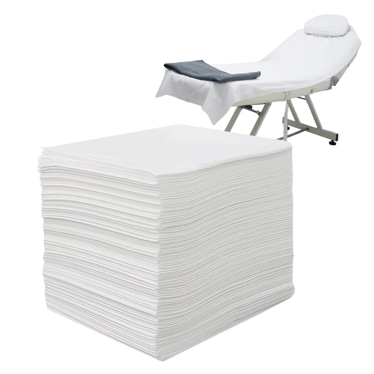 100 Stück Massageliegen Auflage: 180 x 80 cm Abdeckung für Massagebetten, Vliesstoff-Schutzbettdecken für Schönheitssalon, Spa, Massage, Hotels, Weiß
