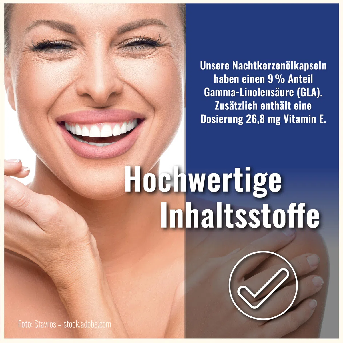 Nachtkerzenöl Kapseln - 180 Kapseln Hochdosiert 2000mg pro Tagesdosierung - Mit natürlichem Vitamin E - Nachtkerzenöl Kapseln für die Haut - Evening Primrose Oil Capsules