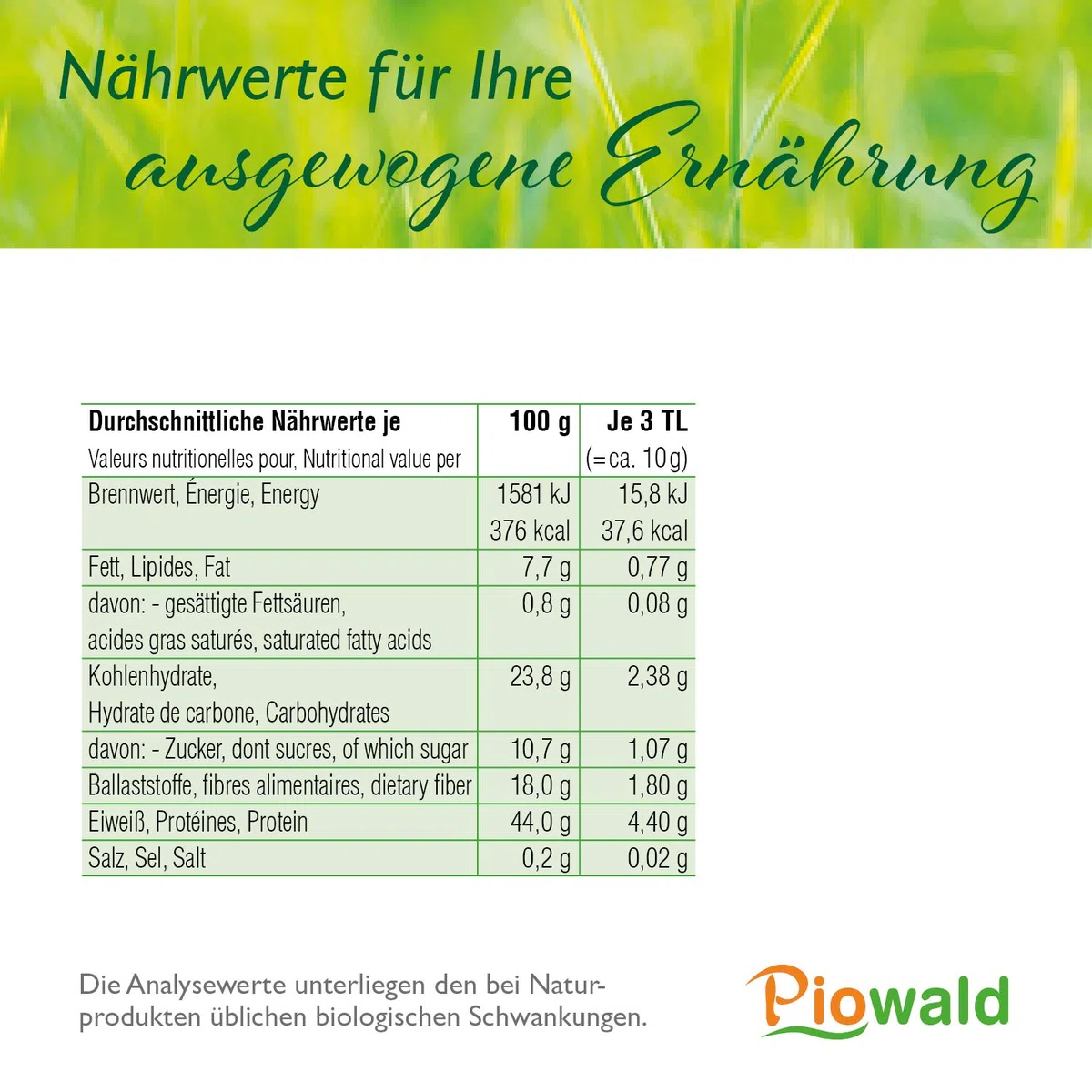 BIO Alfalfa Pulver - 500g