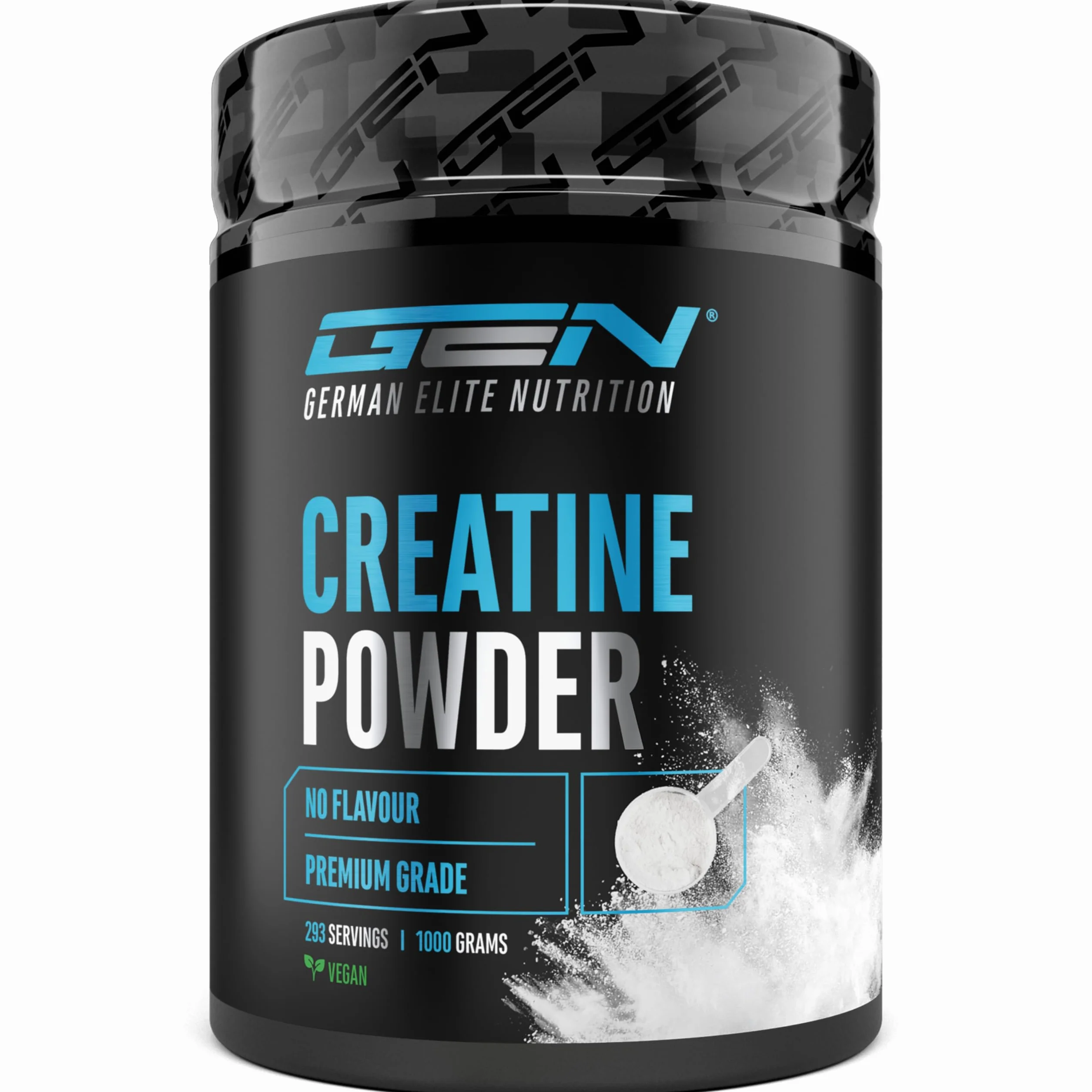 Creatin Pulver - 1kg / 1000 g - Creatine Monohydrat Pulver - Optimale Löslichkeit & mikrofein - Vegan - 293 Anwendungen - German Elite Nutrition | 293 Portionen, mikrofein löslich, Mesh Faktor 200, vegan, ohne Zusätze