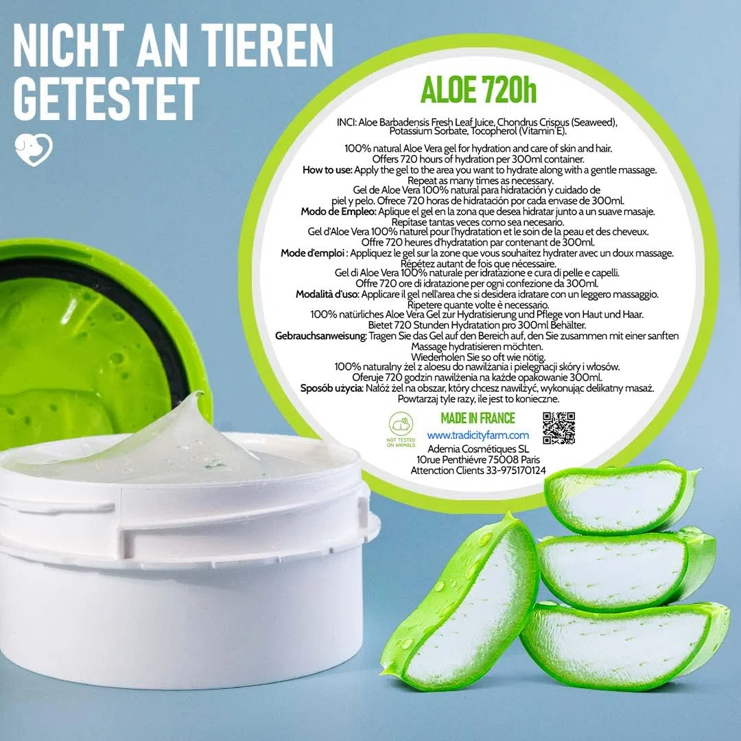 Gel de Aloe Vera für Haut- und Haarpflege: Körper Lotion, After Sun, After Shave, Bart Balsam, Haar Gel, Enthaarung und Rasur, Gesichtspflege Gel - 1000 ml 1 L