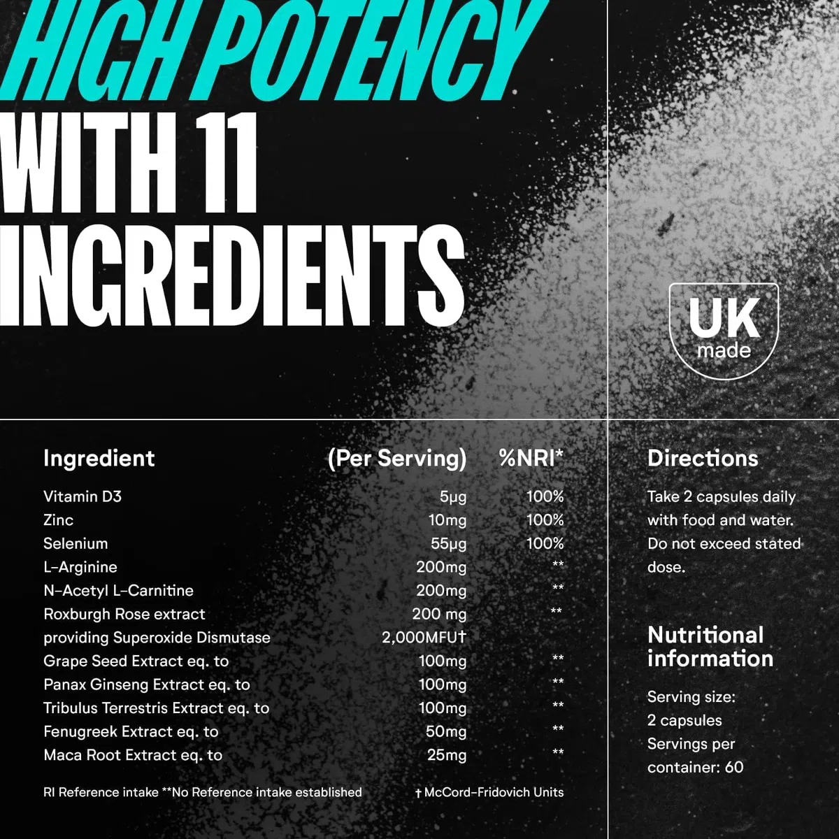 Numan Testosterone Pro Nahrungsergänzungsmittel Männer – T Complex, Tribulus Terrestris, Maca-Wurzel, Zink, Ginseng, Vitamine & Mineralien (120 Kapsel)