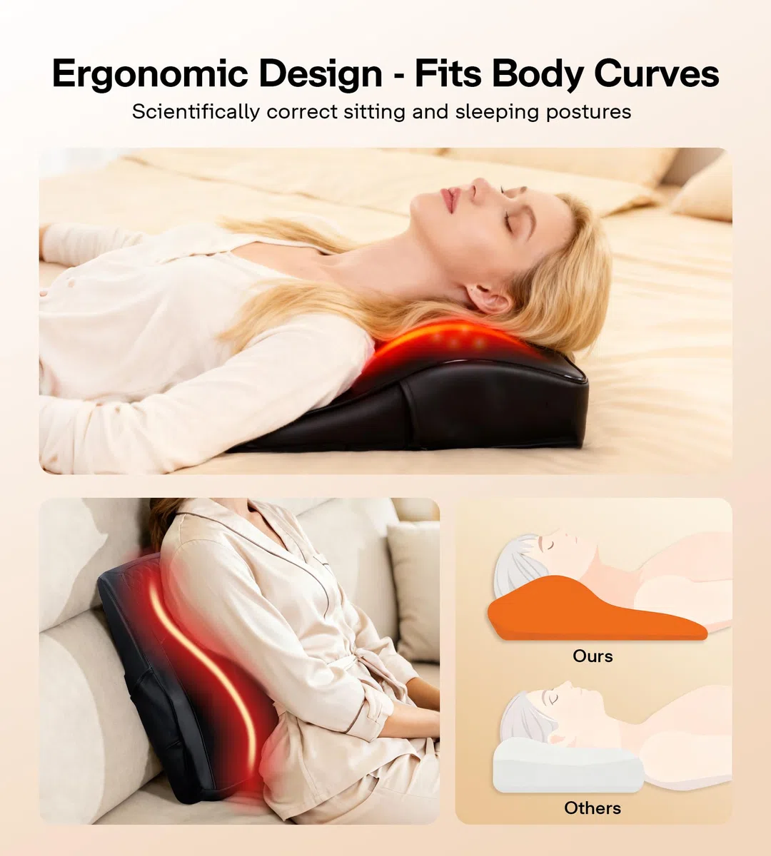 Massagegerät Rücken Nacken,ALLJOY Shiatsu Nackenmassagegerät mit Wärme, 3D Rücken Massagegerät Massagekissen für Nacken, Schultern, Rücken, Beine, Geschenk für Mama, Papa, Frauen, Männer