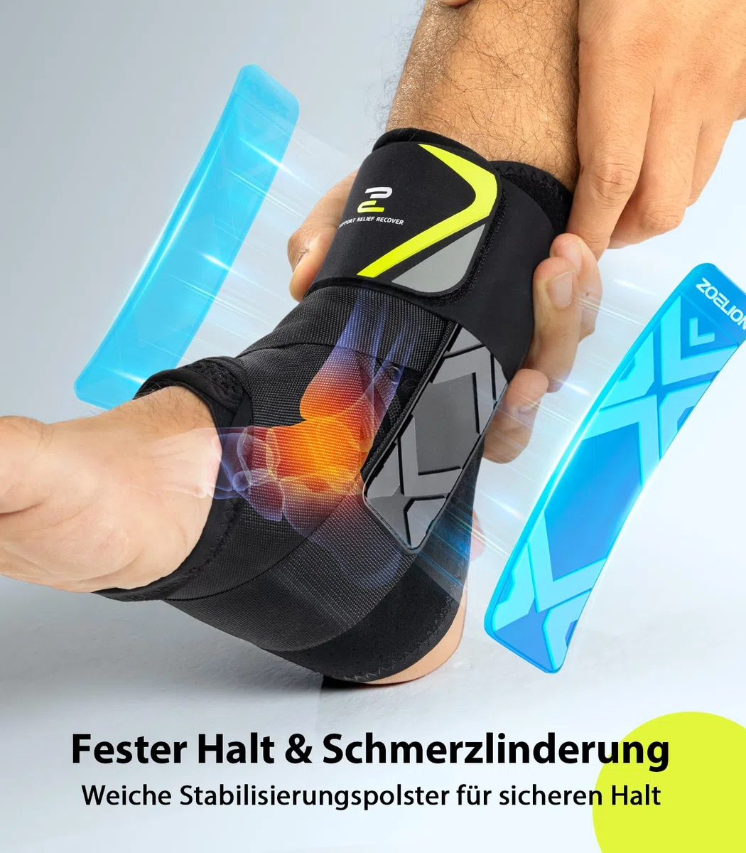 ZOELION Schnellschnür Knöchelbandage mit Auto-geformte Stabilisierungspolstern, Schlanke Passform Knöchelstütze für Herren Damen, Sprunggelenkbandage bei Verstauchungen, Verletzungserholung, Sport, M