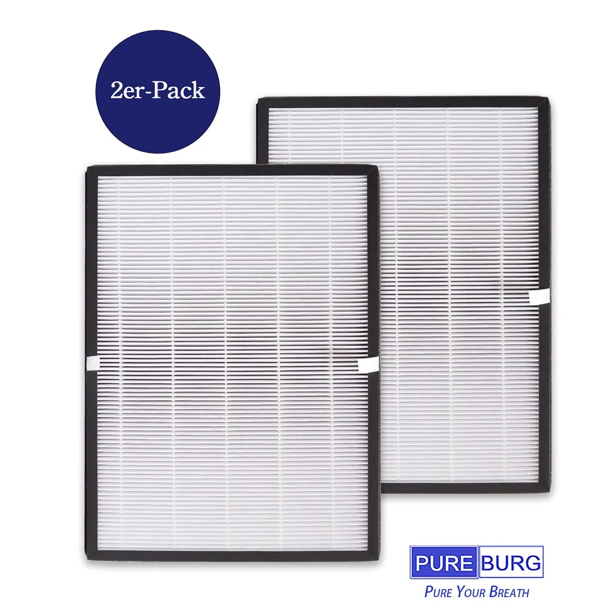 PUREBURG Ersatzfilter kompatibel mit Balter LR-02 Luftreiniger, H13 True HEPA und Aktivkohle 3-Stufen-Filtration,2er-Pack