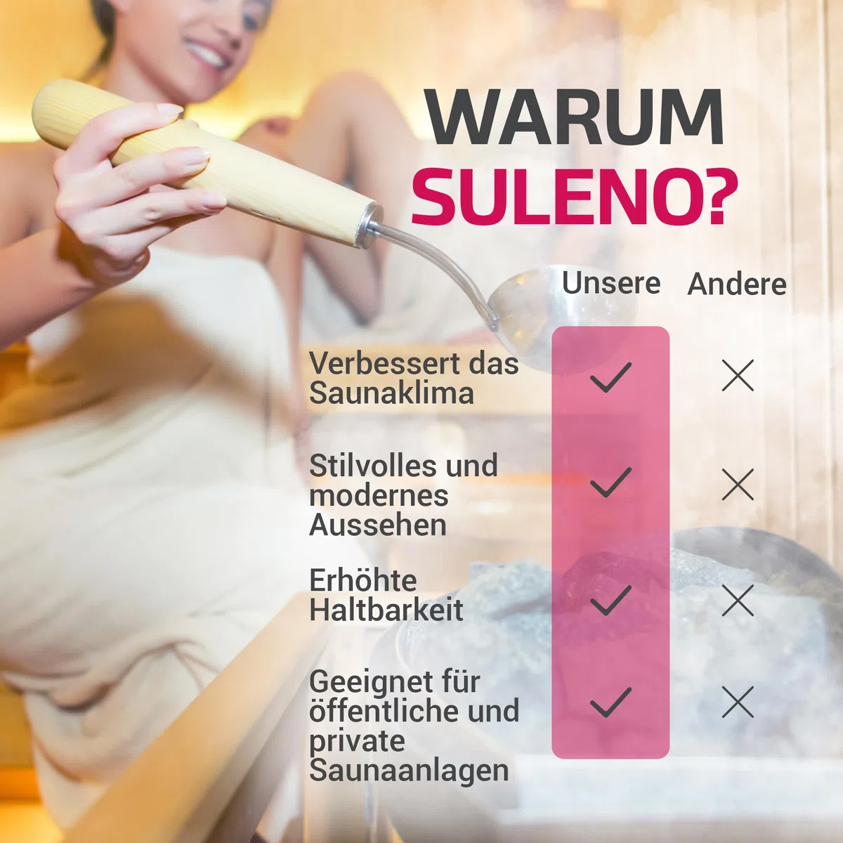 Suleno - Hochwertige Olivin-Diabas Saunasteine aus Finnland, Unverzichtbares Sauna-Zubehör, Ideal für den Saunaaufguss, Set mit variierenden 8- bis 10-Zentimeter-Steinen, Saunasteine 20kg