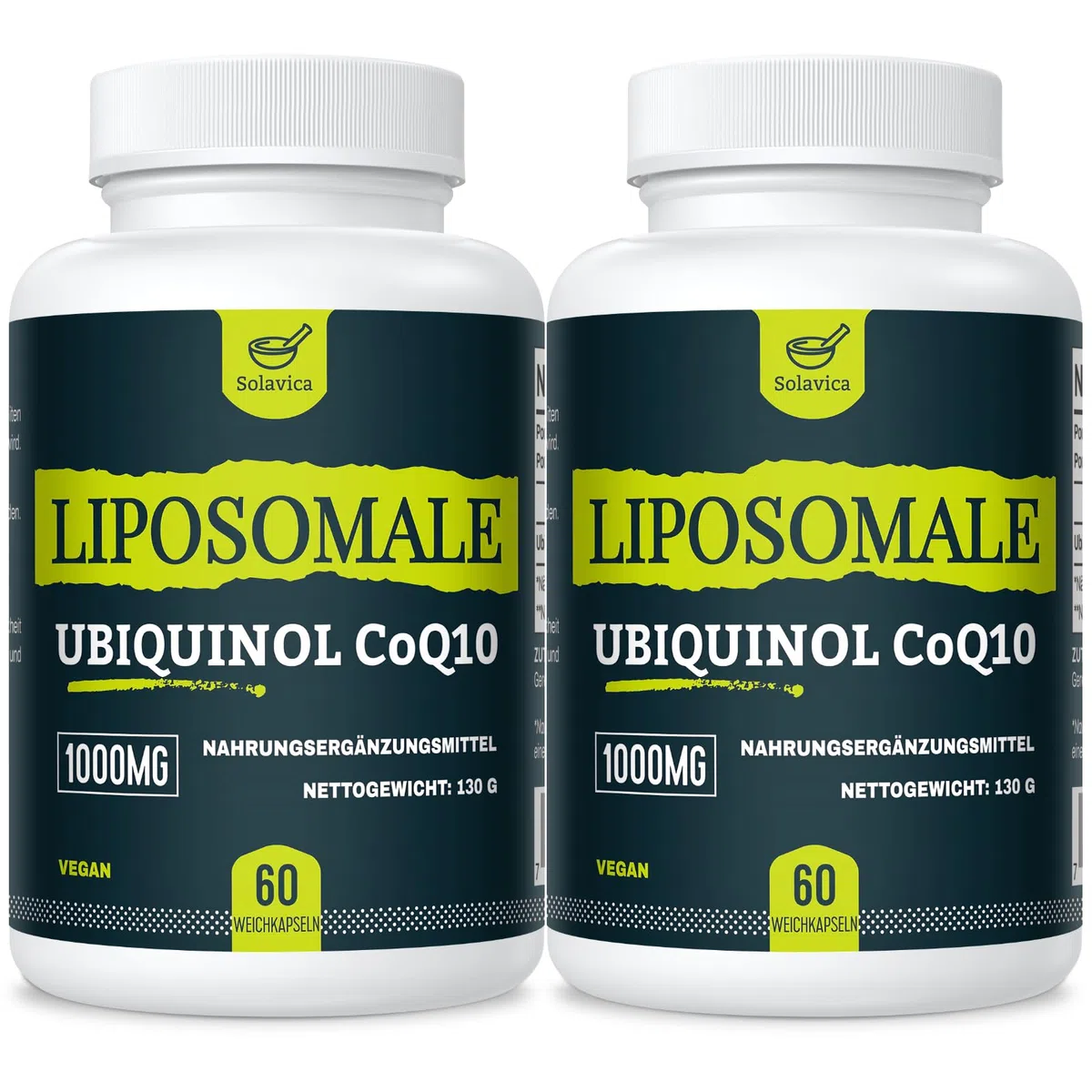 Liposomale Ubiquinol CoQ10 1000 mg – Hochdosiertes veganes Coenzym Q10 mit Phosphatidylcholin für optimale Aufnahme – Premium Nahrungsergänzung – 60 Weichkapseln (60 stück (2er Pack))