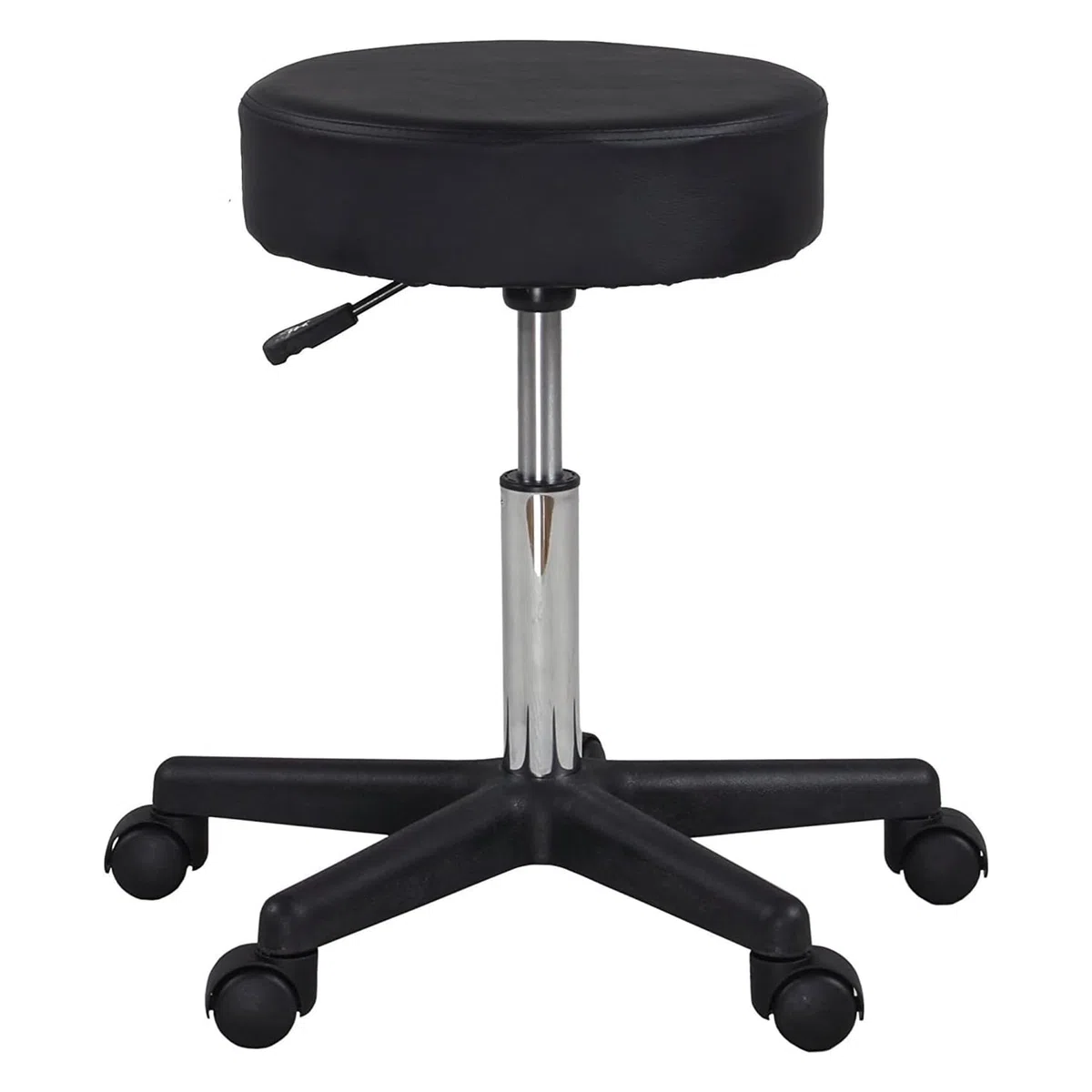 Display4top Schwarz Einstellbare Rollkissen Tattoo Massage Hydraulische Salon Hocker mit Zurück, 5 Wheels
