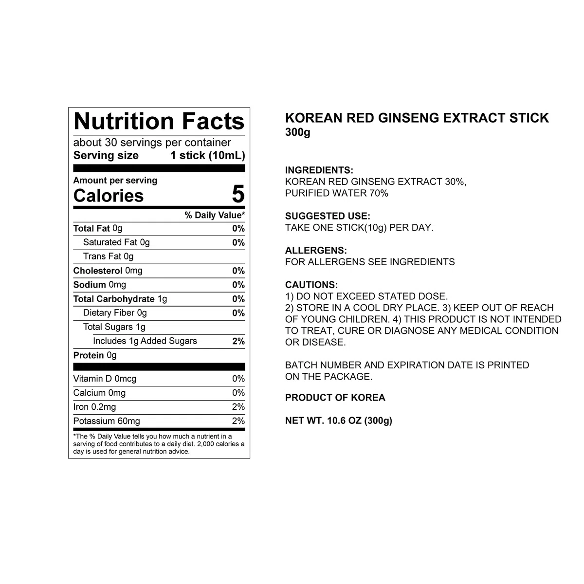 Pocheon Korean Red Ginseng Extract, 30% Ginseng Extract, Single Serving Packs - 30 Sticks (10ml x 30), Natural Immune Support, Available as Tea