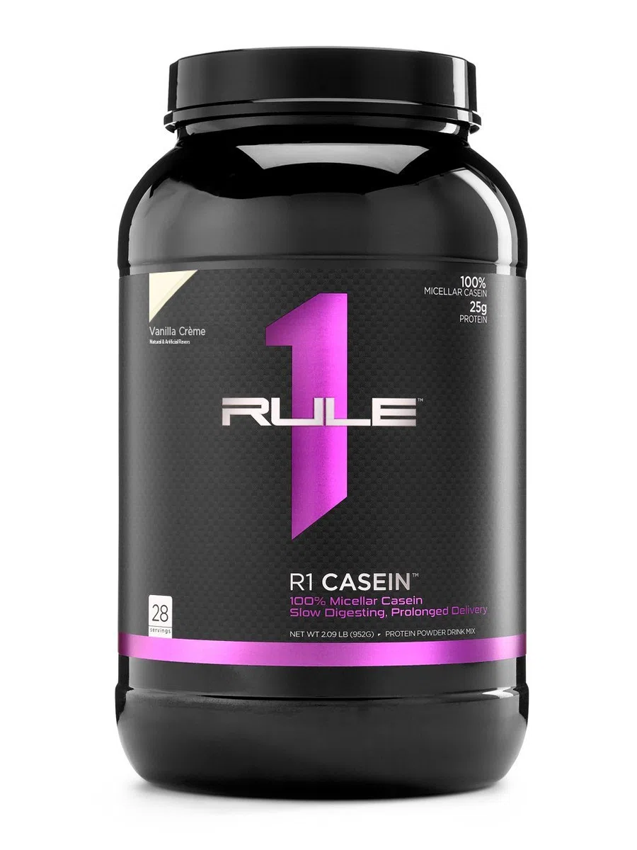 Rule1 R1 Casein Protein (2lbs) Vanilla Crème Ohne Pfand, 908 g