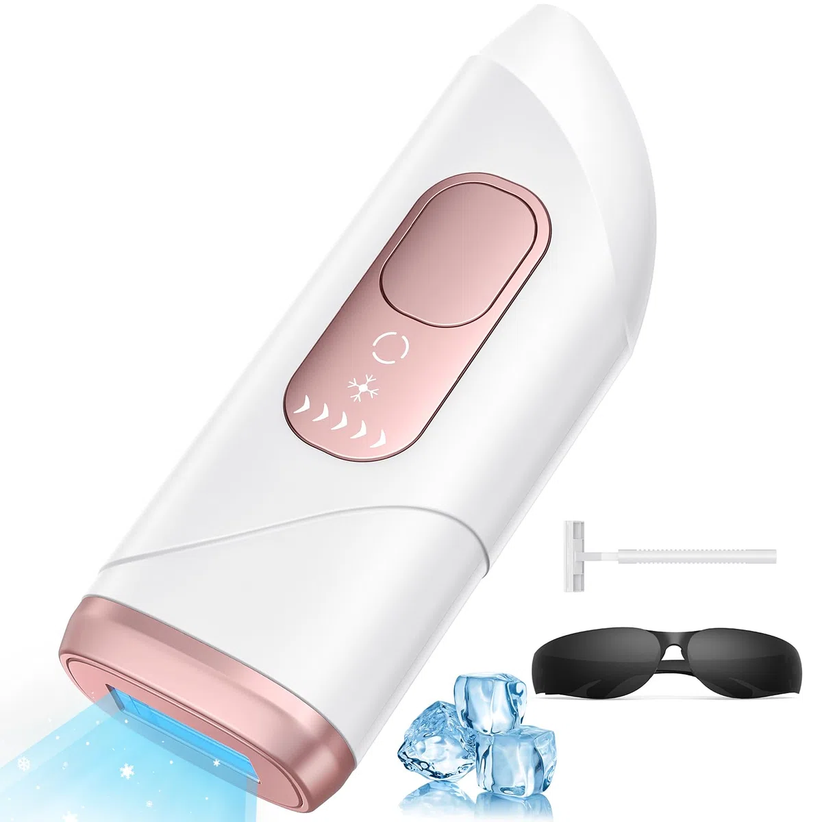 IPL Laser Haarentfernung mit Kühlfunktion, Unbegrenzten Blitzen, 600-1200NM Rotlichttechnologie, Schmerzfrei für Frauen Männer Körper - Rose