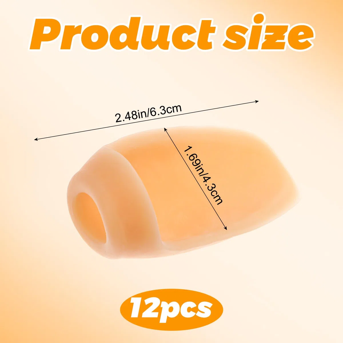 Dimeho Ballenzeh-Kissen, Korrektur-Pads mit Trennschutz, transparent, zur Linderung von großen Zehen, Schwielen, Ballenzehen, Hühneraugen, Hautfarbe, 12 Stück