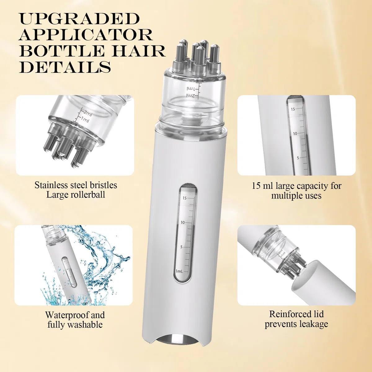 Haaröl Applikator,Scalp Applicator 2-in-1 Haarpflege,öl Applikator Haare Wasserdicht & Leicht Reinigbar,Kopfhaut Applikator Flasche für Minoxidil & ätherische öle,für Haarbehandlung