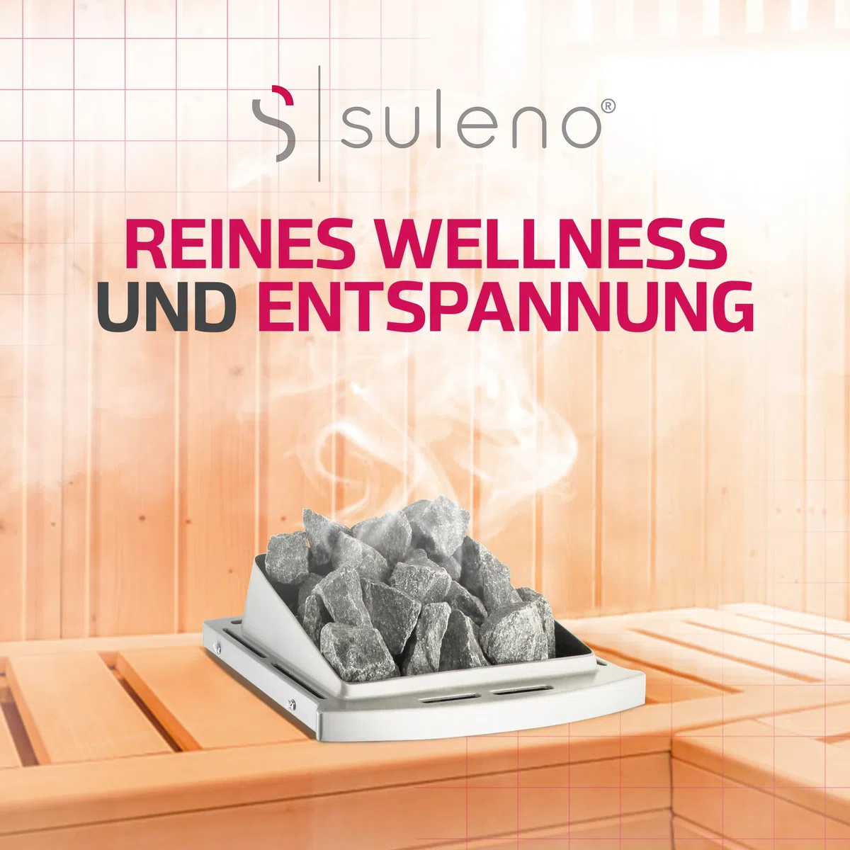 Suleno - Hochwertige Olivin-Diabas Saunasteine aus Finnland, Unverzichtbares Sauna-Zubehör, Ideal für den Saunaaufguss, Set mit variierenden 8- bis 10-Zentimeter-Steinen, Saunasteine 20kg