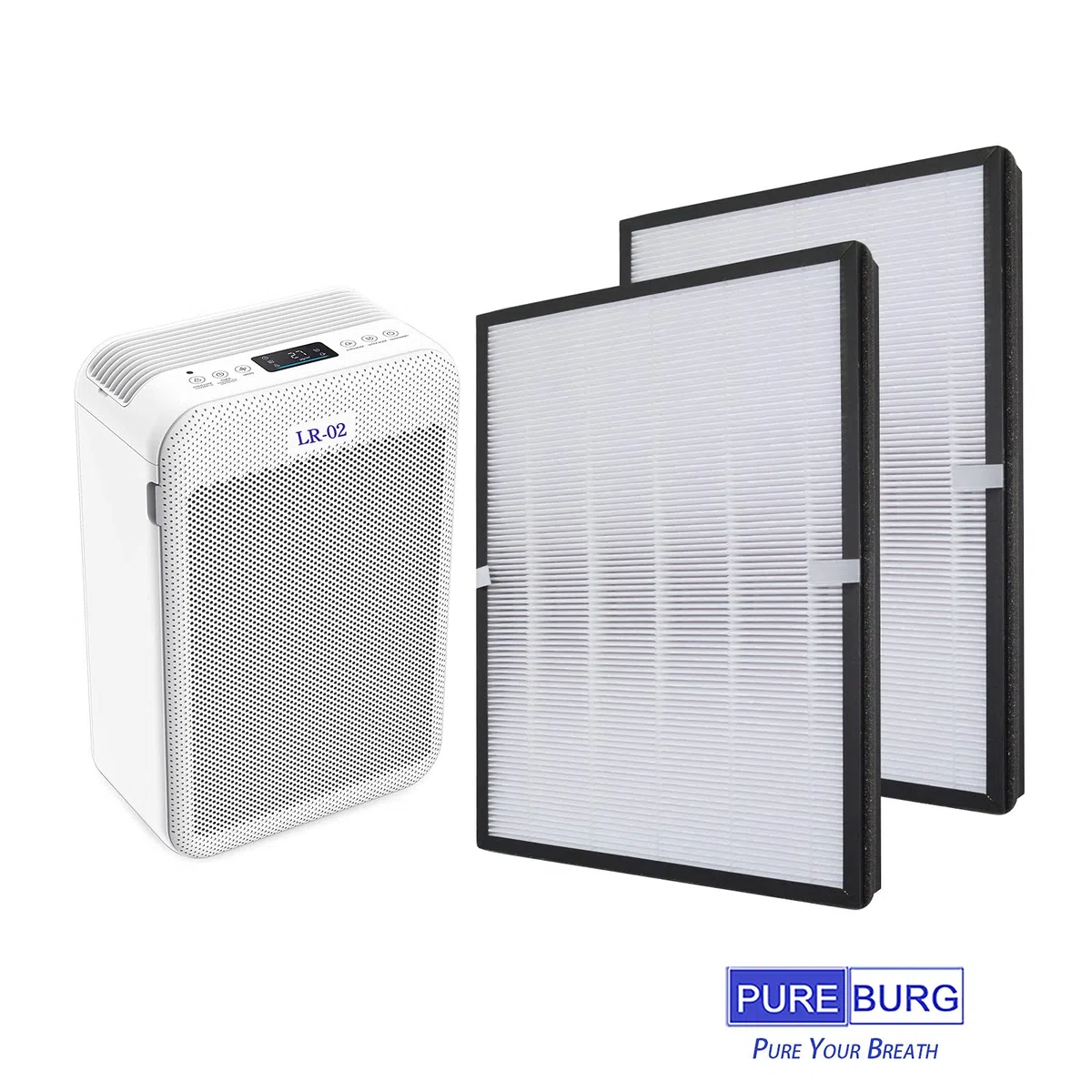 PUREBURG Ersatzfilter kompatibel mit Balter LR-02 Luftreiniger, H13 True HEPA und Aktivkohle 3-Stufen-Filtration,2er-Pack
