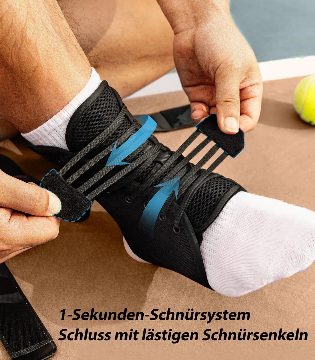 ZOELION Schnellschnür Knöchelbandage mit Auto-geformte Stabilisierungspolstern, Schlanke Passform Knöchelstütze für Herren Damen, Sprunggelenkbandage bei Verstauchungen, Verletzungserholung, Sport, M