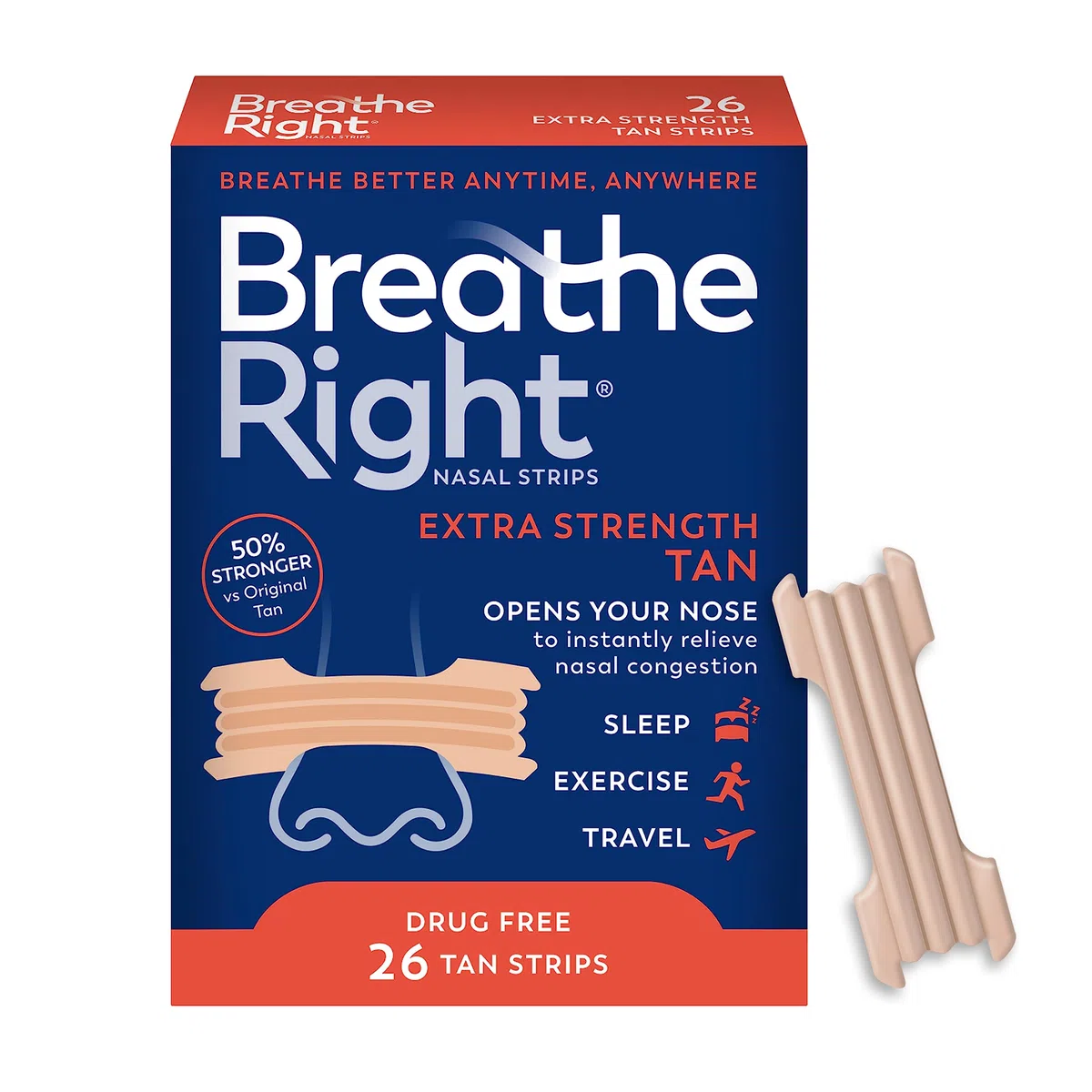 Breathe Right Extra Nasal Strips For Snore Relief - 26 ea / box