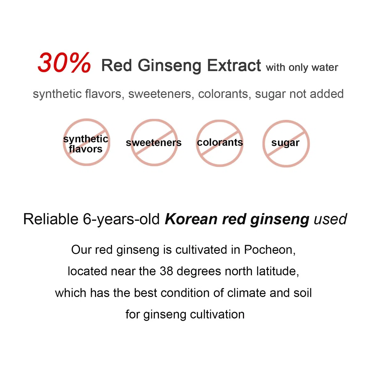 Pocheon Korean Red Ginseng Extract, 30% Ginseng Extract, Single Serving Packs - 30 Sticks (10ml x 30), Natural Immune Support, Available as Tea