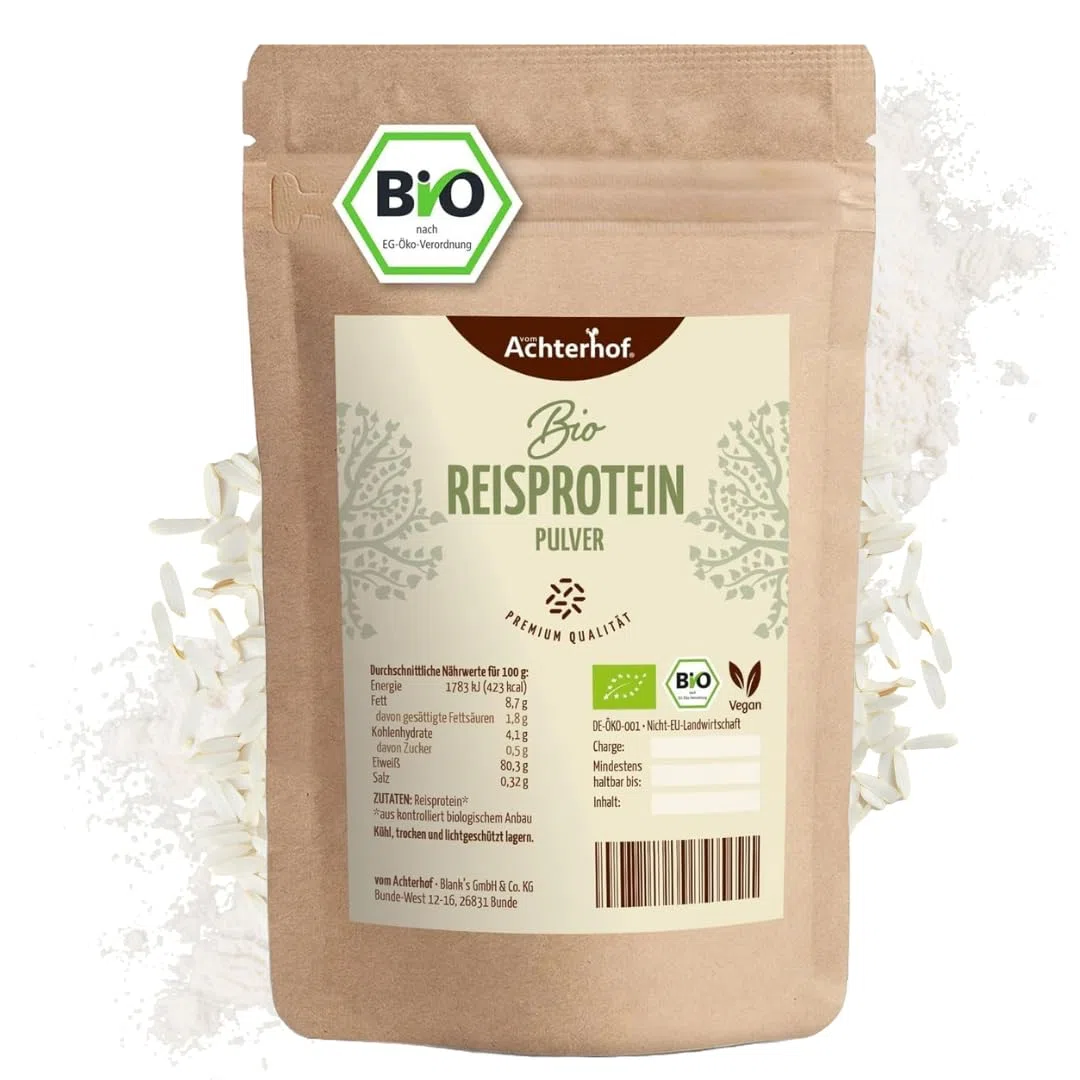 Reisprotein BIO | 1 KG | 83% Proteinanteil | Veganes Proteinpulver | Glutenfrei | direkt vom Achterhof