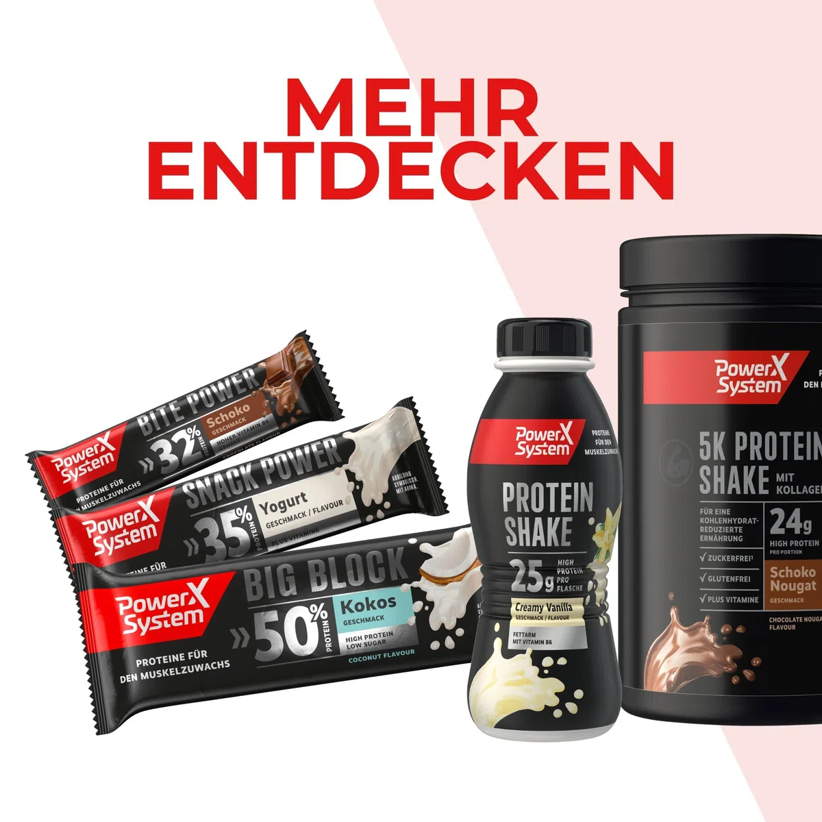 Power System Big Block Vanille, 50 g Protein pro Eiweißriegel, 16 x 100g | Proteinriegel mit 50 % Eiweiß und wenig Zucker, für den Muskelaufbau, Maxi-Portion