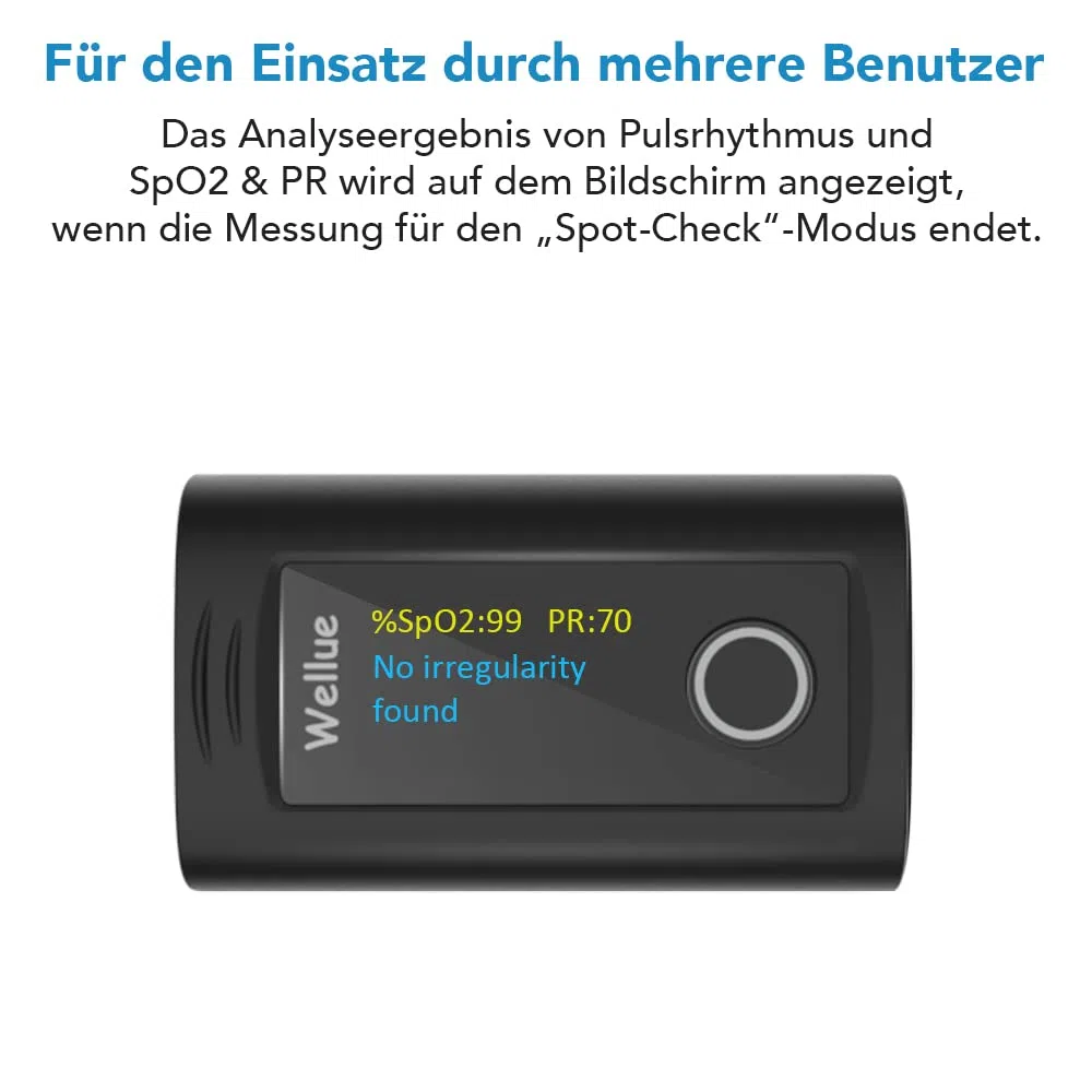 ViATOM Pulsoximeter mit Bluetooth und Offline-Speicher,Sauerstoffsättigung Messgerät Finger,Blutsauerstoffmessgerät Finger für Sp-O2 und Herzfrequenzmesser, inklusive Batterien und Umhängeband