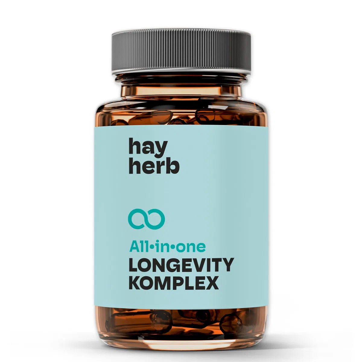 Longevity Komplex Kapseln 60 Stk. | All-In-One Komplettformel | Jungbrunnen für Körper & Geist | Mit PQQ und Grüntee - Age-Less-Effekt | 100% vegan | Hay Herb
