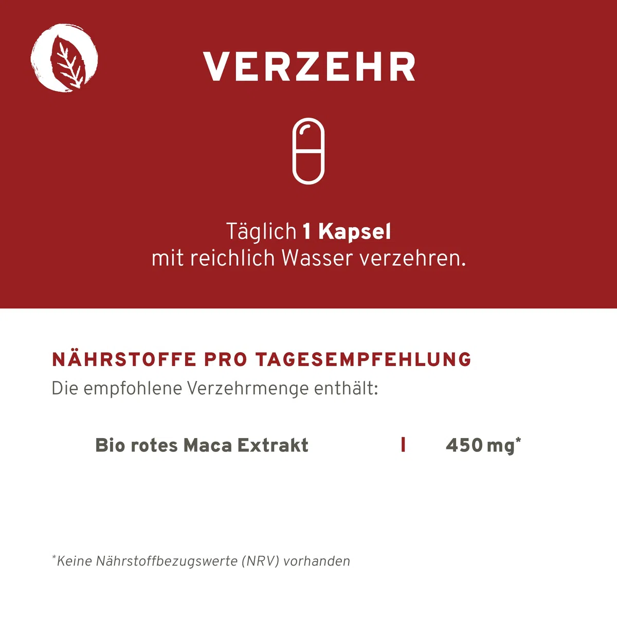 InnoNature Bio rotes Maca-Extrakt Kapseln | Rotes Maca aus rein natürlichen Inhaltsstoffen | 90 Kapseln, 450 mg Extrkt pro Kapsel | glutenfrei, vegan, ohne Zusätze